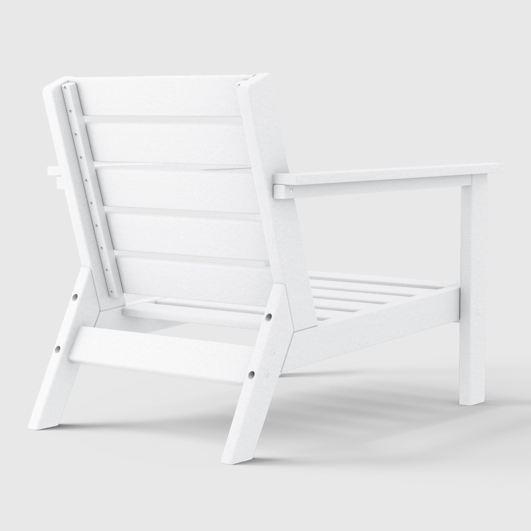 Portsmouth Outdoor Modern HDPE Patio Club Chair with Deep Seat Cushions