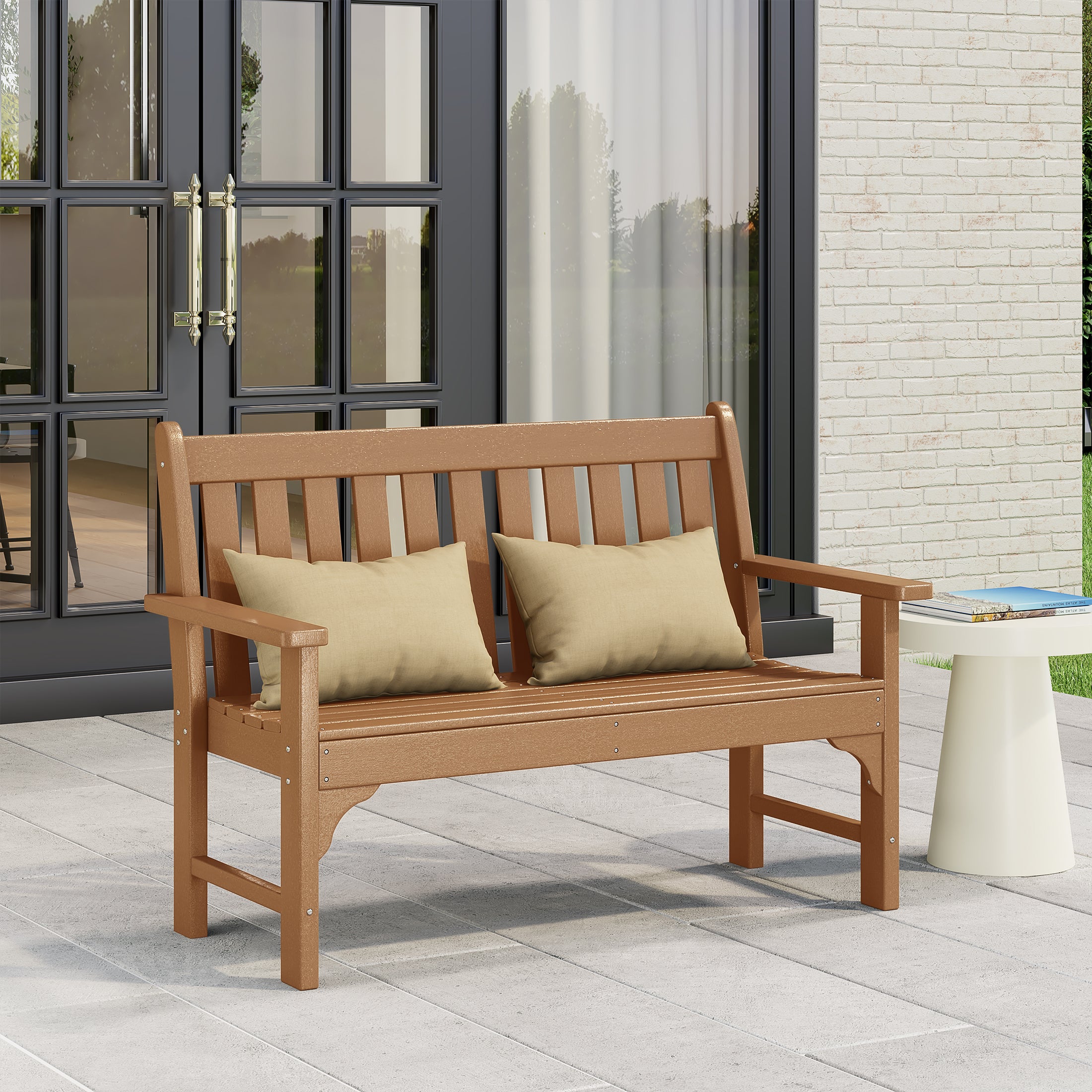 Paradise Outdoor 2-Person All-Weather HDPE Front Porch Garden Bench