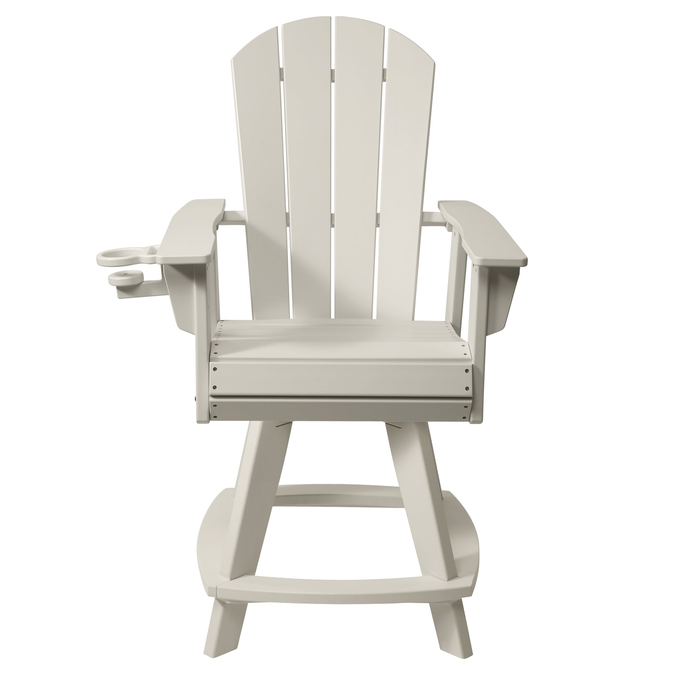 Paradise Outdoor HDPE Adirondack Swivel Counter Height Bar Chair With Cup Holder