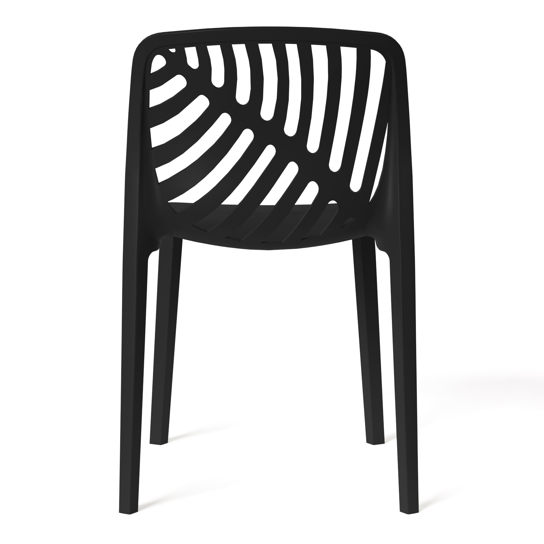 Sunshine Outdoor Modern Stackable Polypropylene Plastic Patio Bistro Dining Side Chairs (Set of 2)