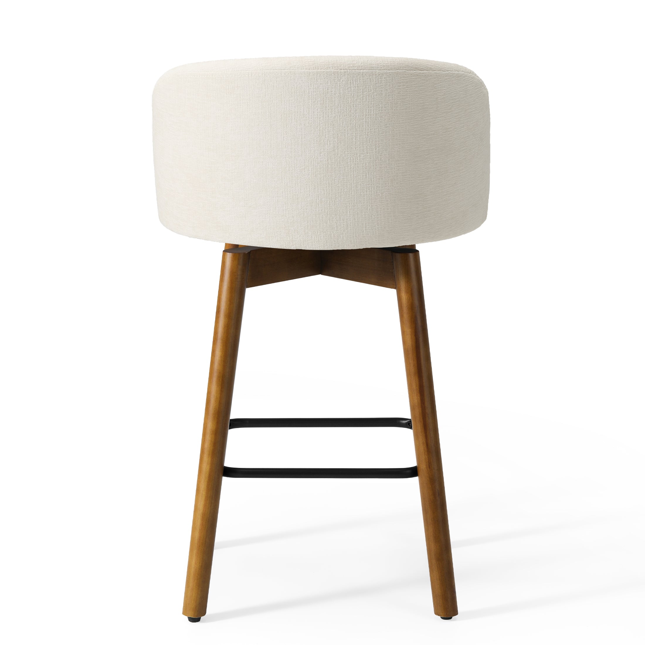 Danburry Modern Chenille Upholstered 26" Counter Height Swivel Bar Stools (Set of 2)