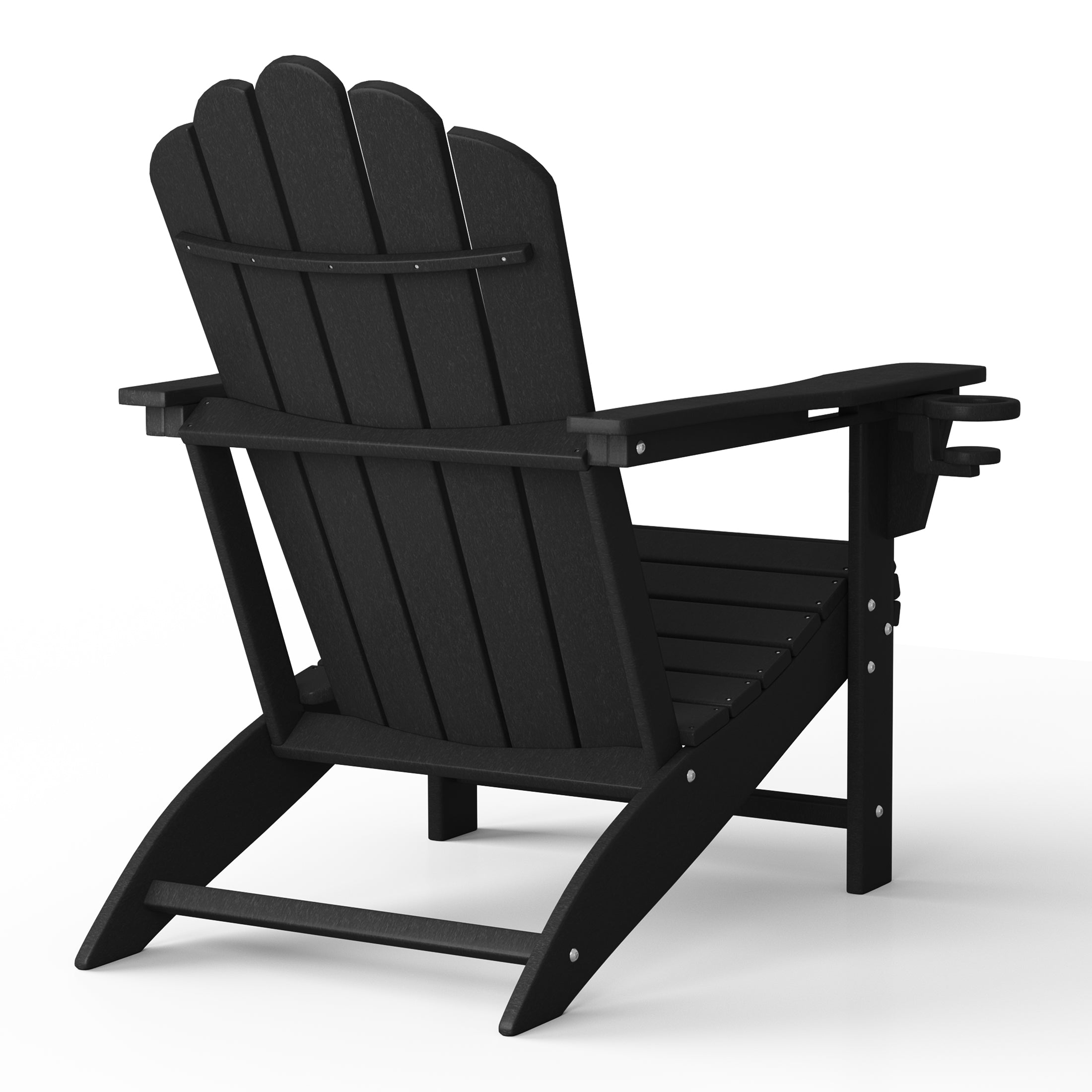 Lakeview Outdoor Patio HDPE Adirondack Chairs With Cup Holders (Set of 8)