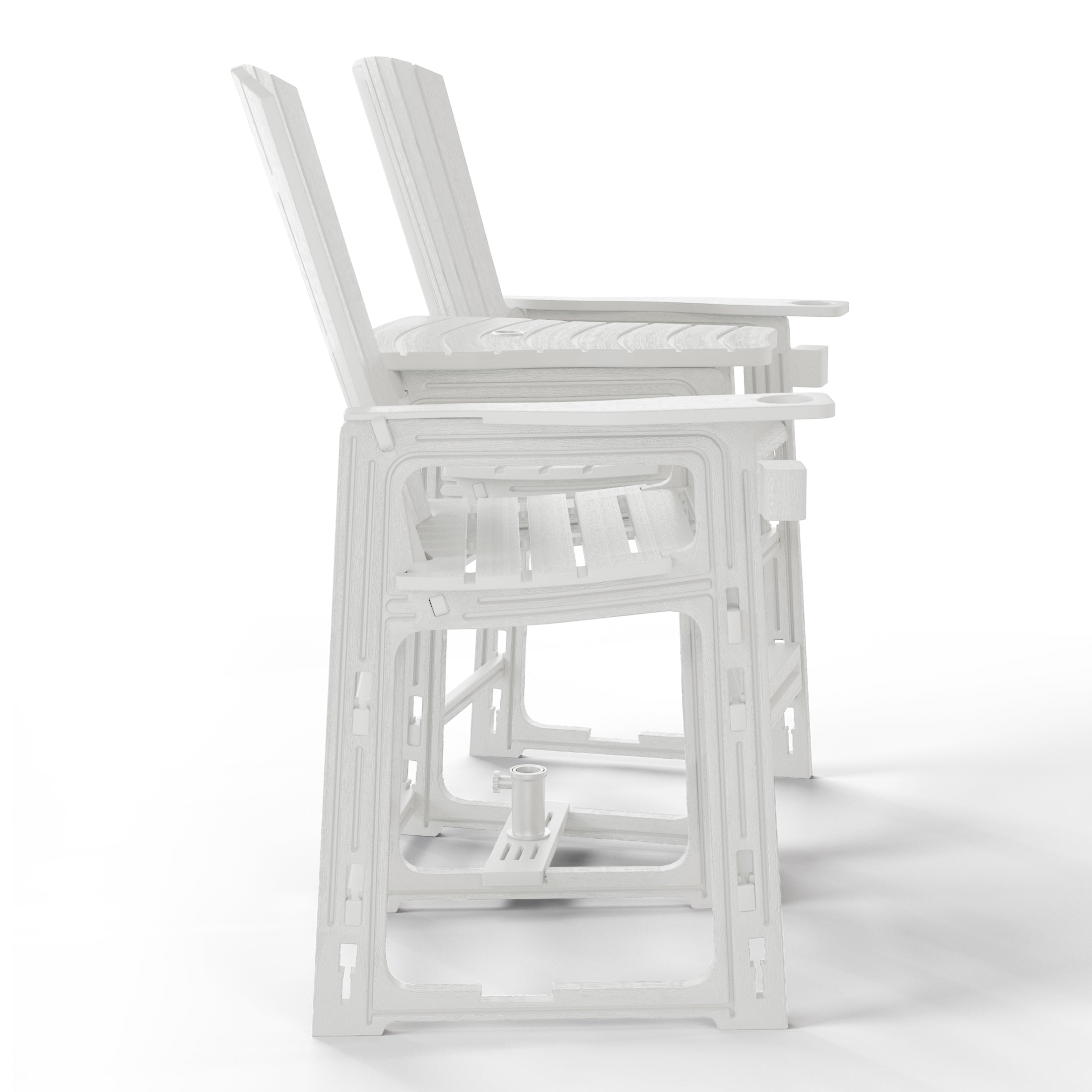 Cayman Outdoor Tall Adirondack Chairs With Connecting Table Tray (Set of 2)
