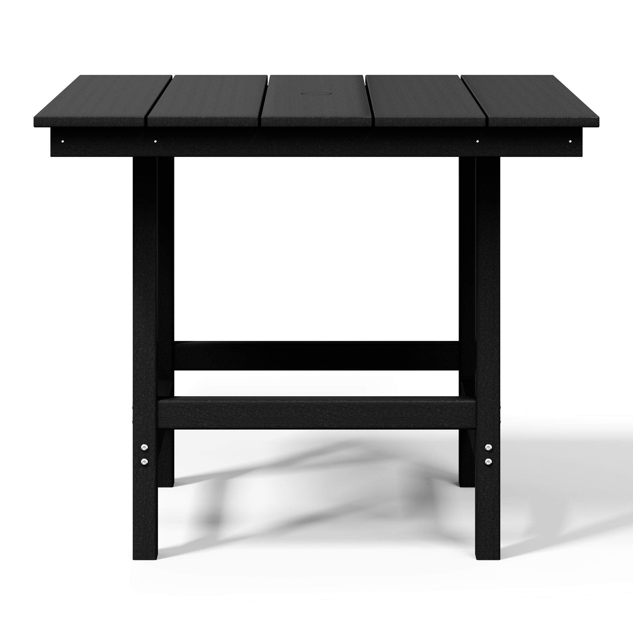 Palms Outdoor HDPE 36" Square Patio Dining Table with Umbrella Hole