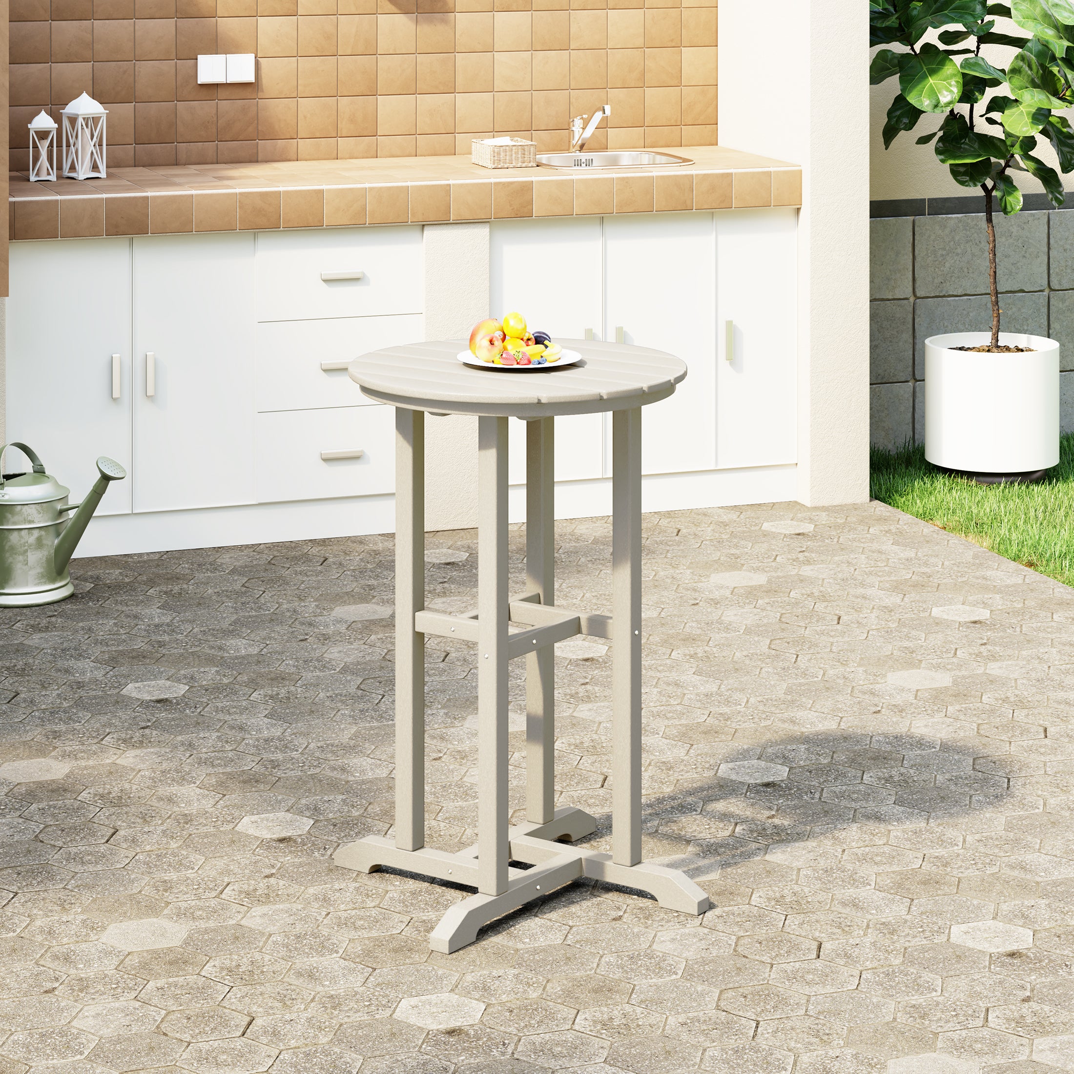 Paradise 37" Counter Height Round Outdoor Patio Bistro Bar Table