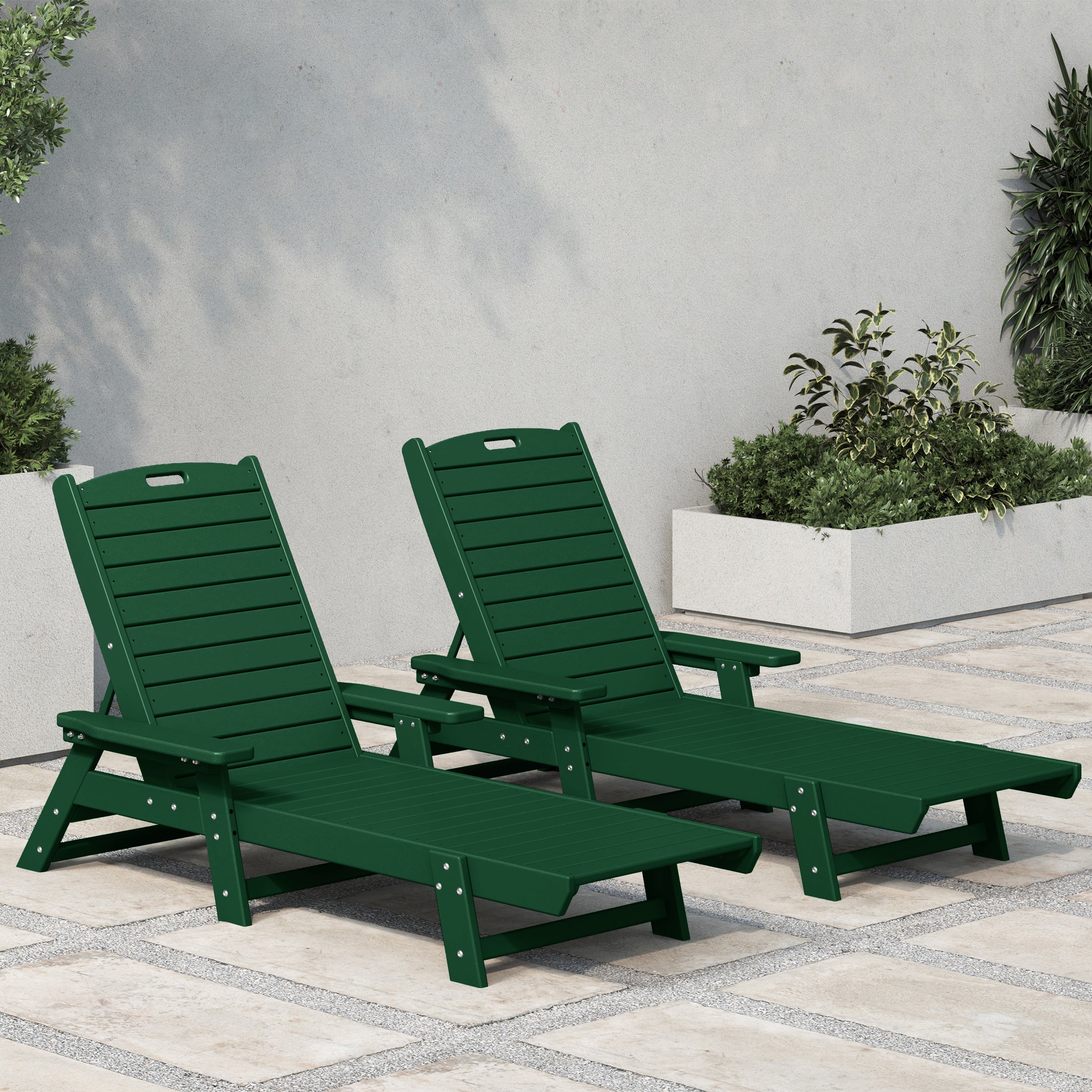 Paradise Poly Reclining Chaise Lounge (Set Of 2)