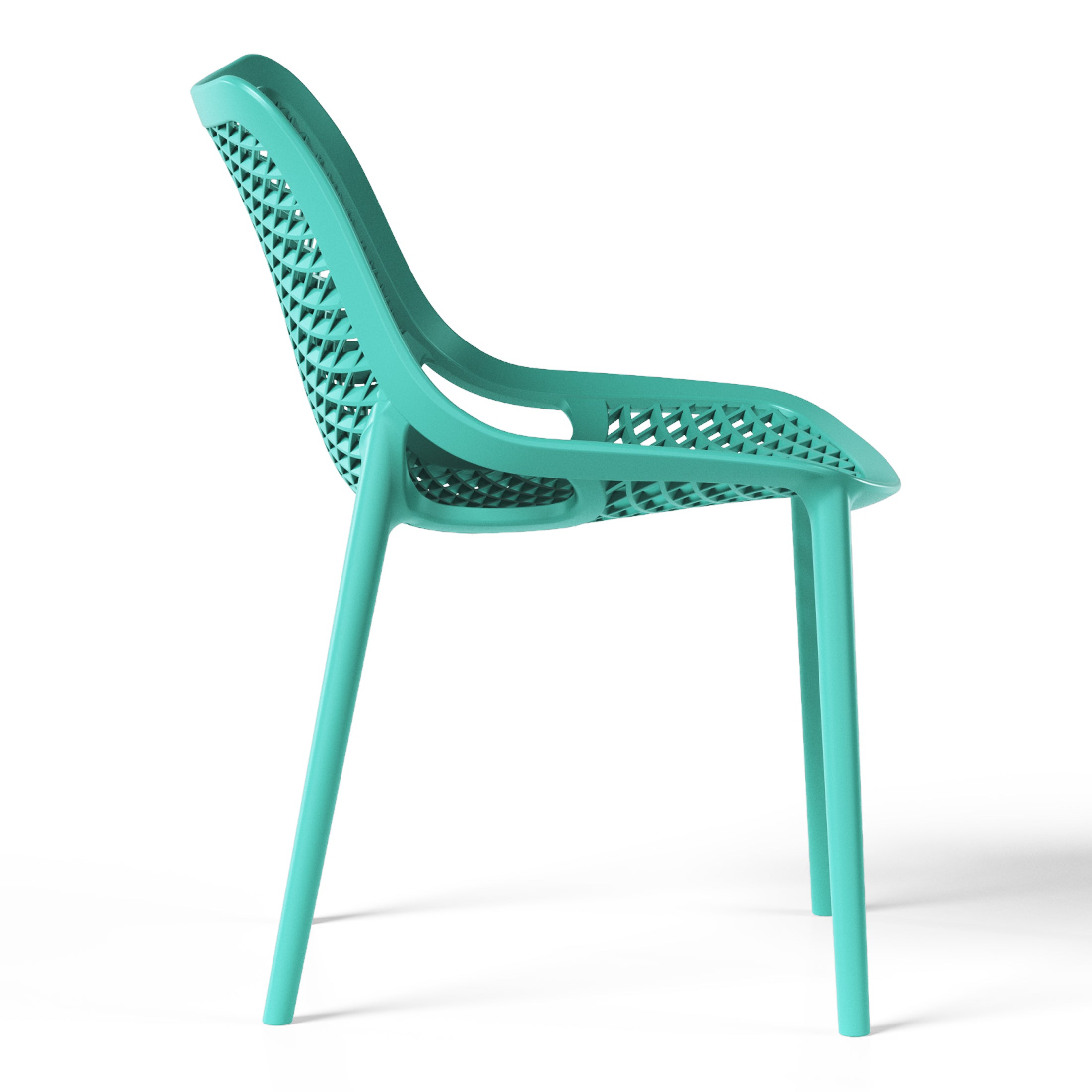 Sunshine Outdoor Stackable Modern Plastic Dining Chairs (Set of 2)