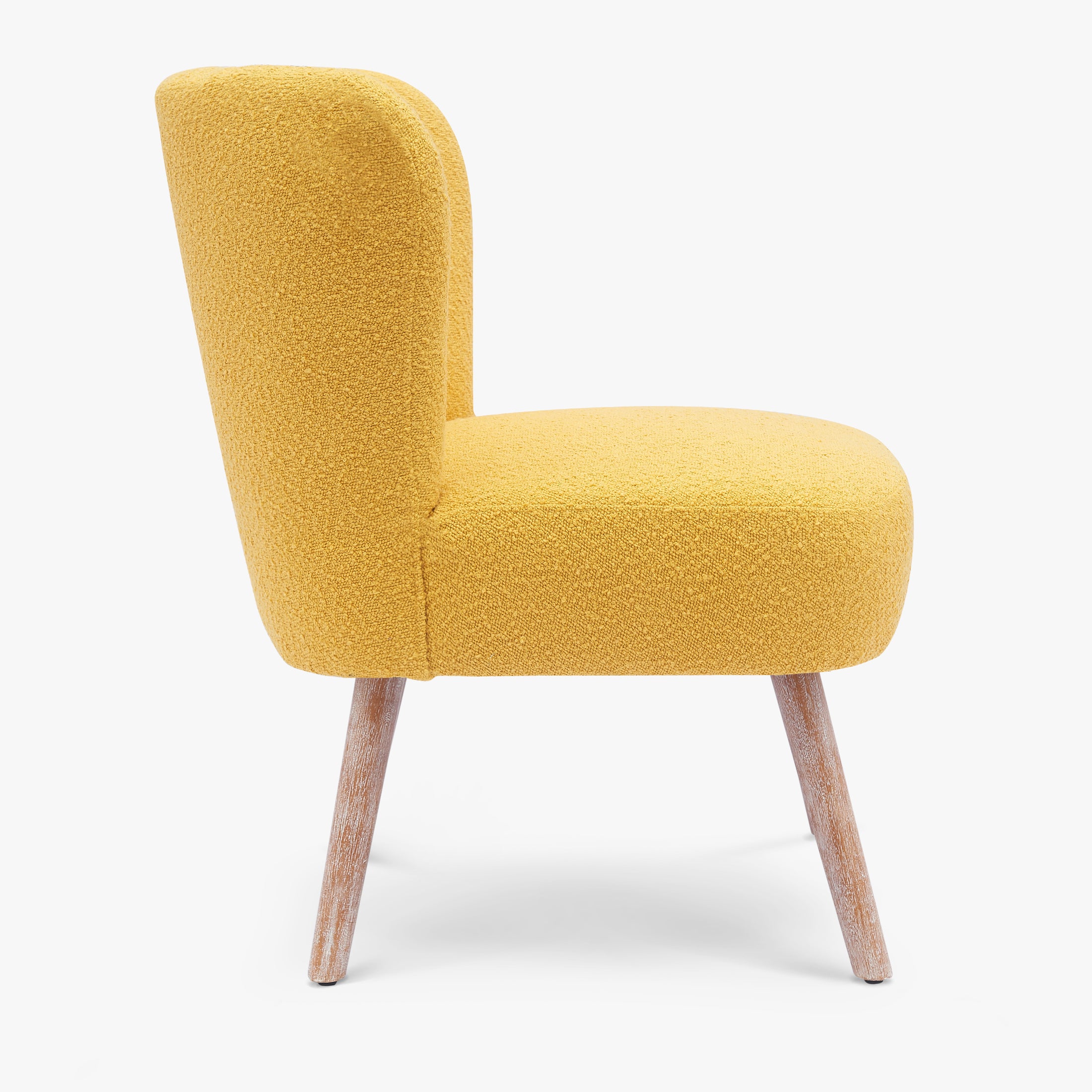 Amélie Mid-Century Boucle Accent Chair with Ottoman Foot Stool Set