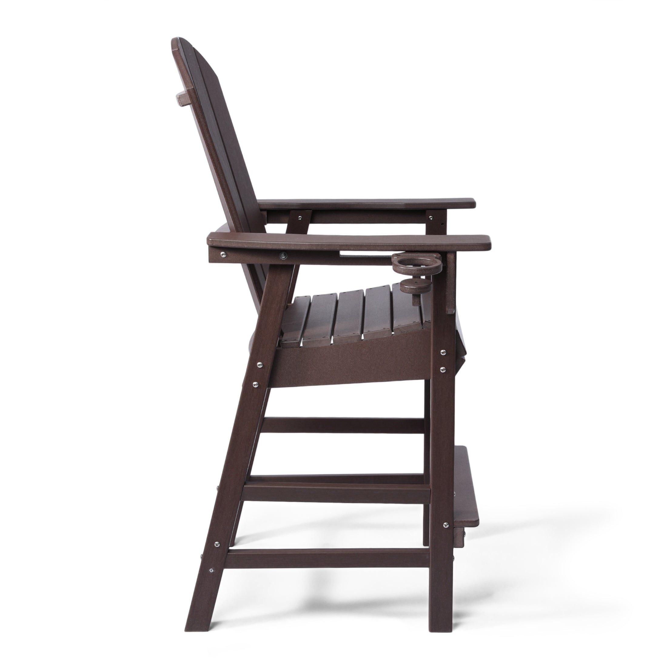 Paradise Outdoor HDPE Tall Adirondack Bar Height Chair With Cup Holder