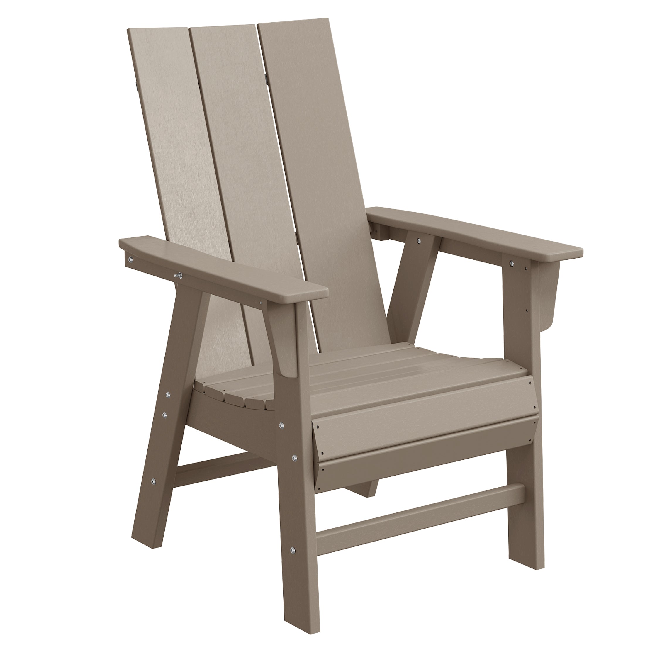 Palms Outdoor Patio HDPE Plastic Modern Adirondack Dining Chairs (Set of 2)