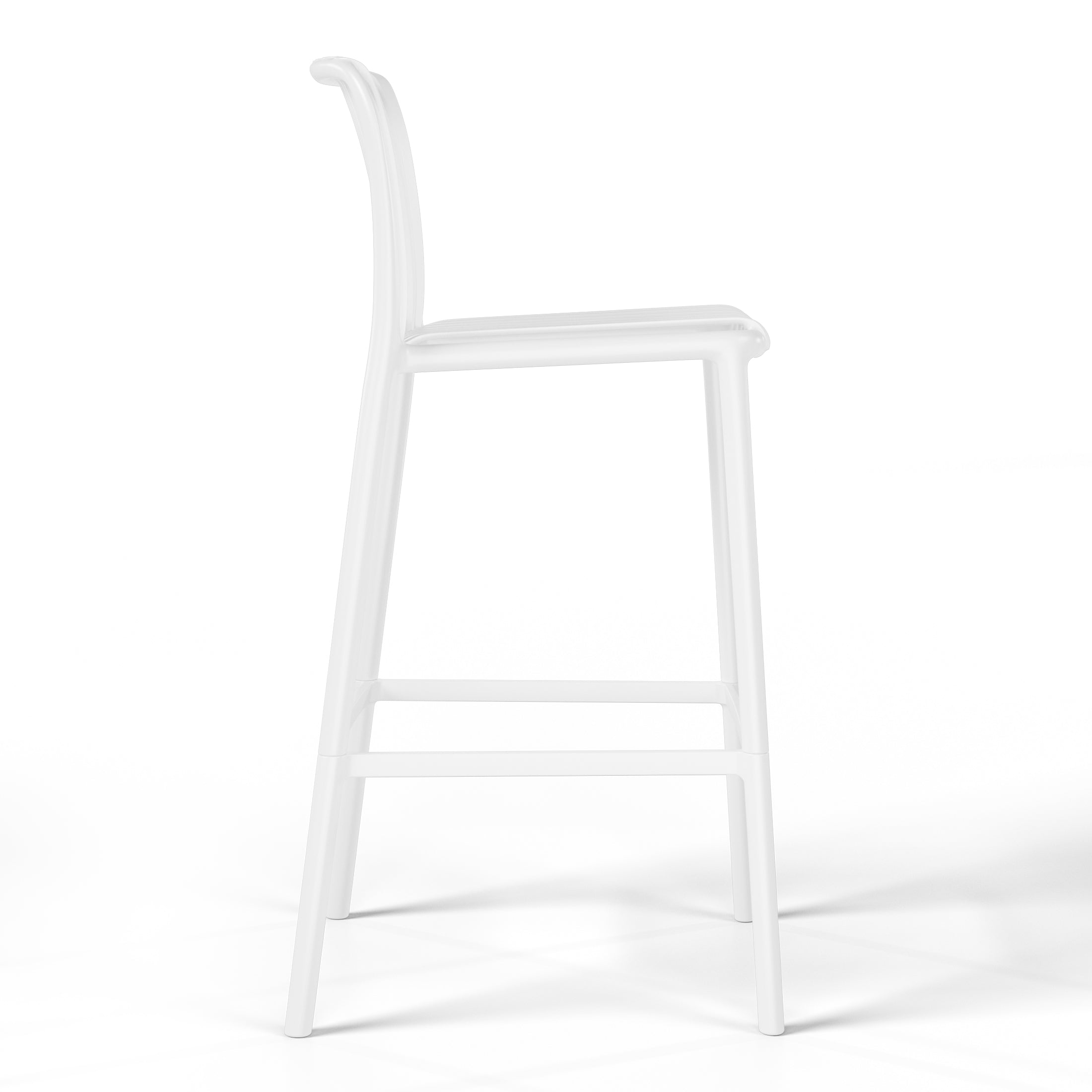 Sunshine 29.5" Outdoor Modern Polypropylene Plastic Patio Bar Height Stools (Set of 2)