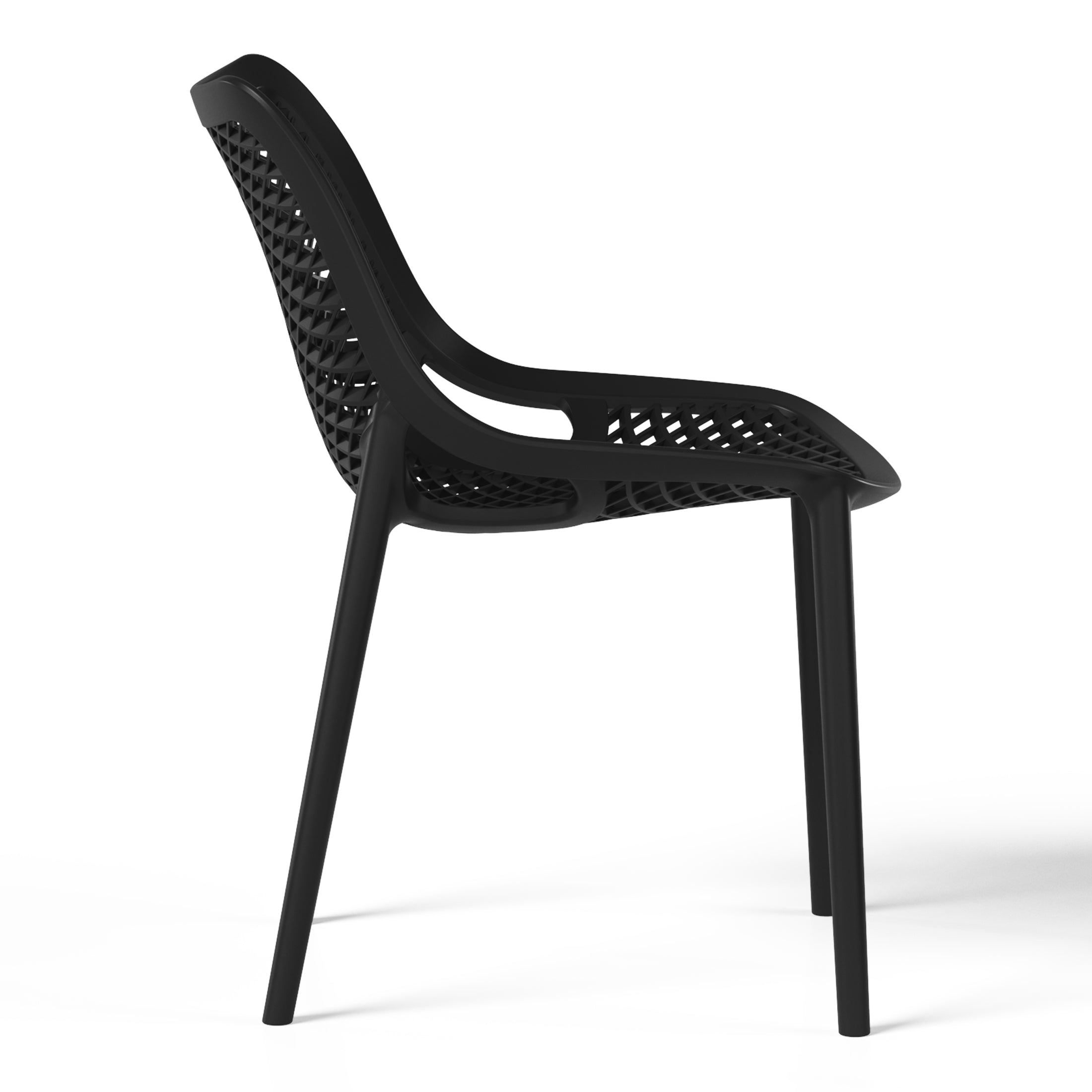 Sunshine Outdoor Stackable Modern Plastic Dining Chairs (Set of 2
