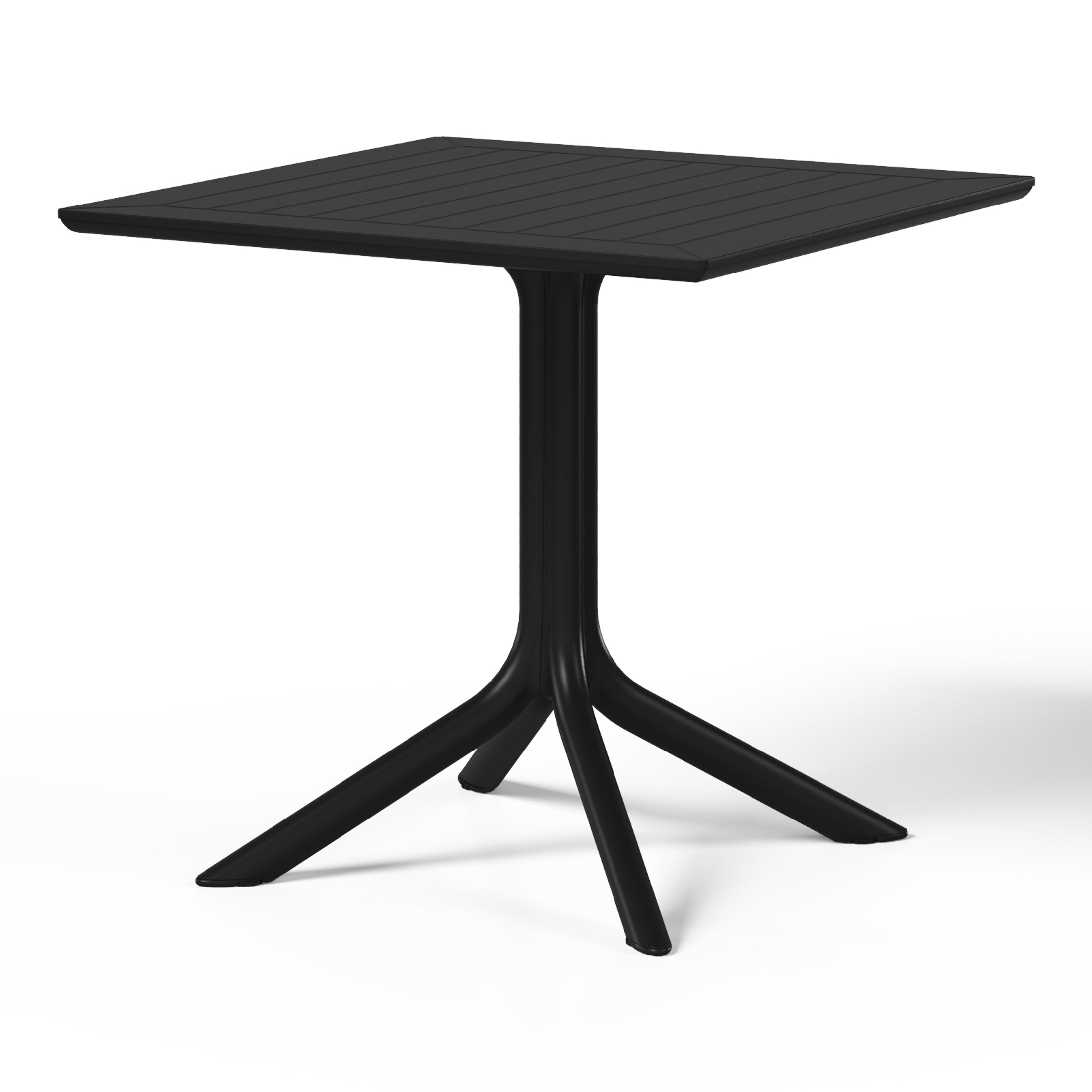 Sunshine 5-Piece Outdoor Resin Square Patio Dining Table Set with Stackable Patio Dining Chairs