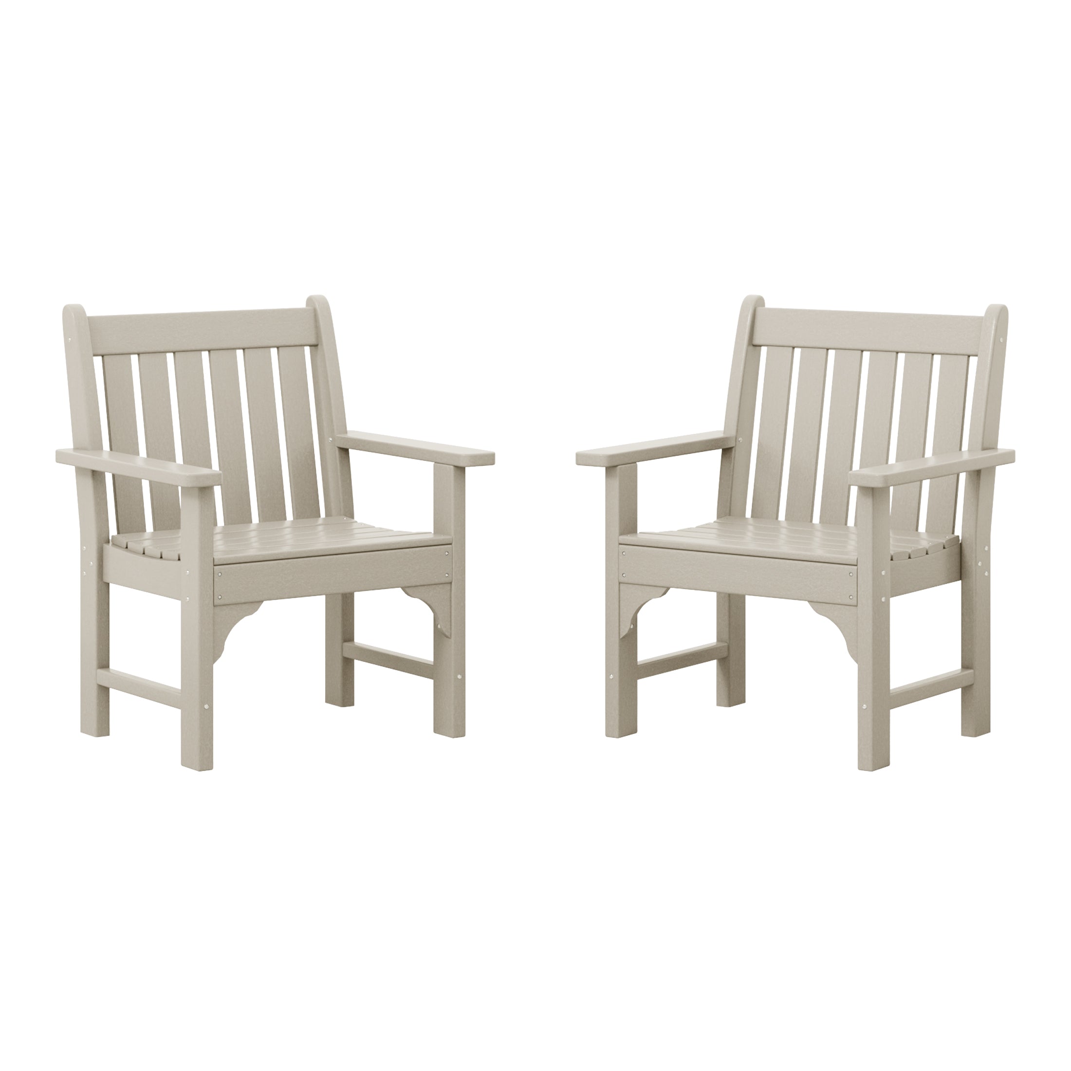 Paradise Outdoor Patio HDPE Adirondack Dining Arm Chairs (Set of 2)