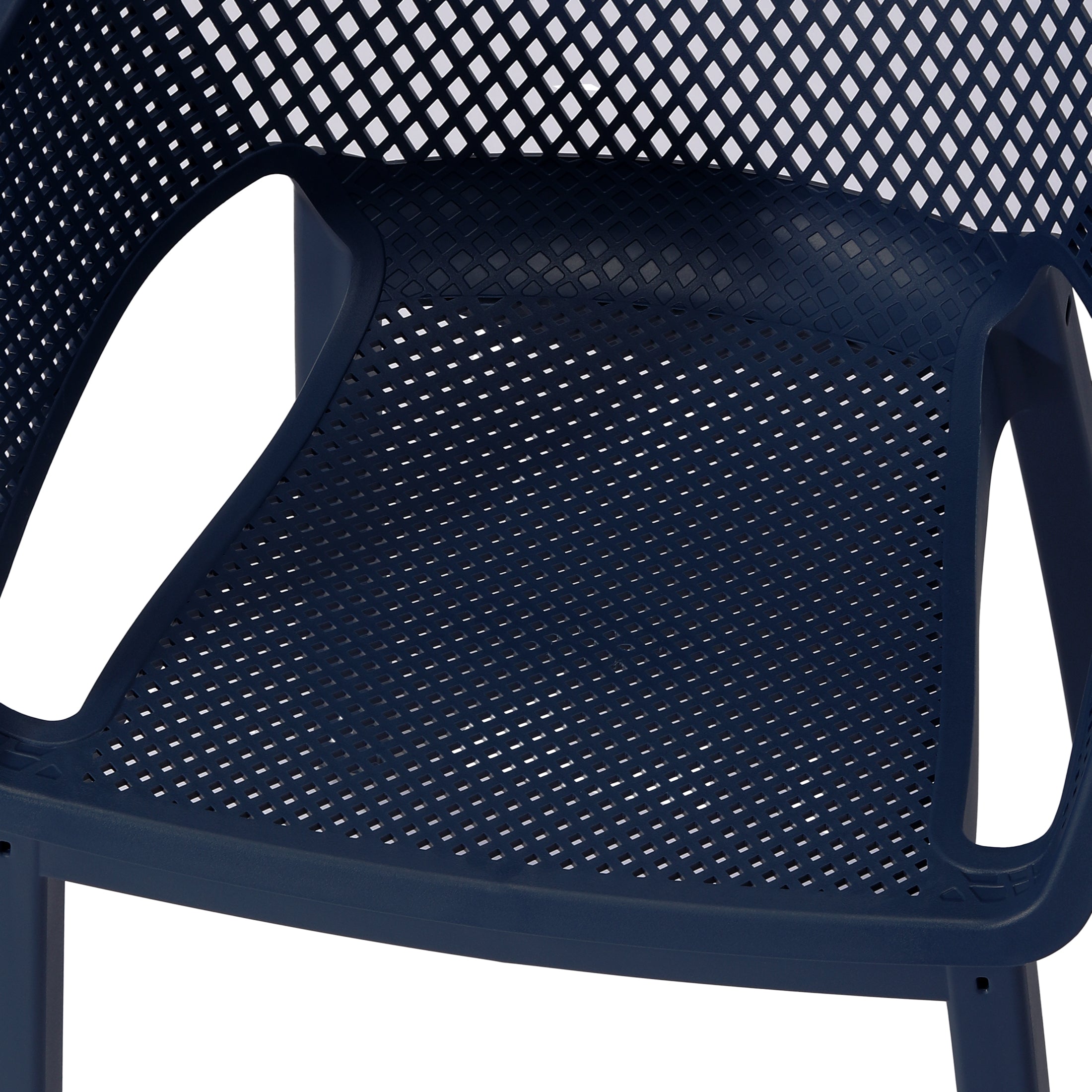 Sunshine Outdoor Modern Stackable Plastic Resin Patio Dining Armchair (Set of 4)
