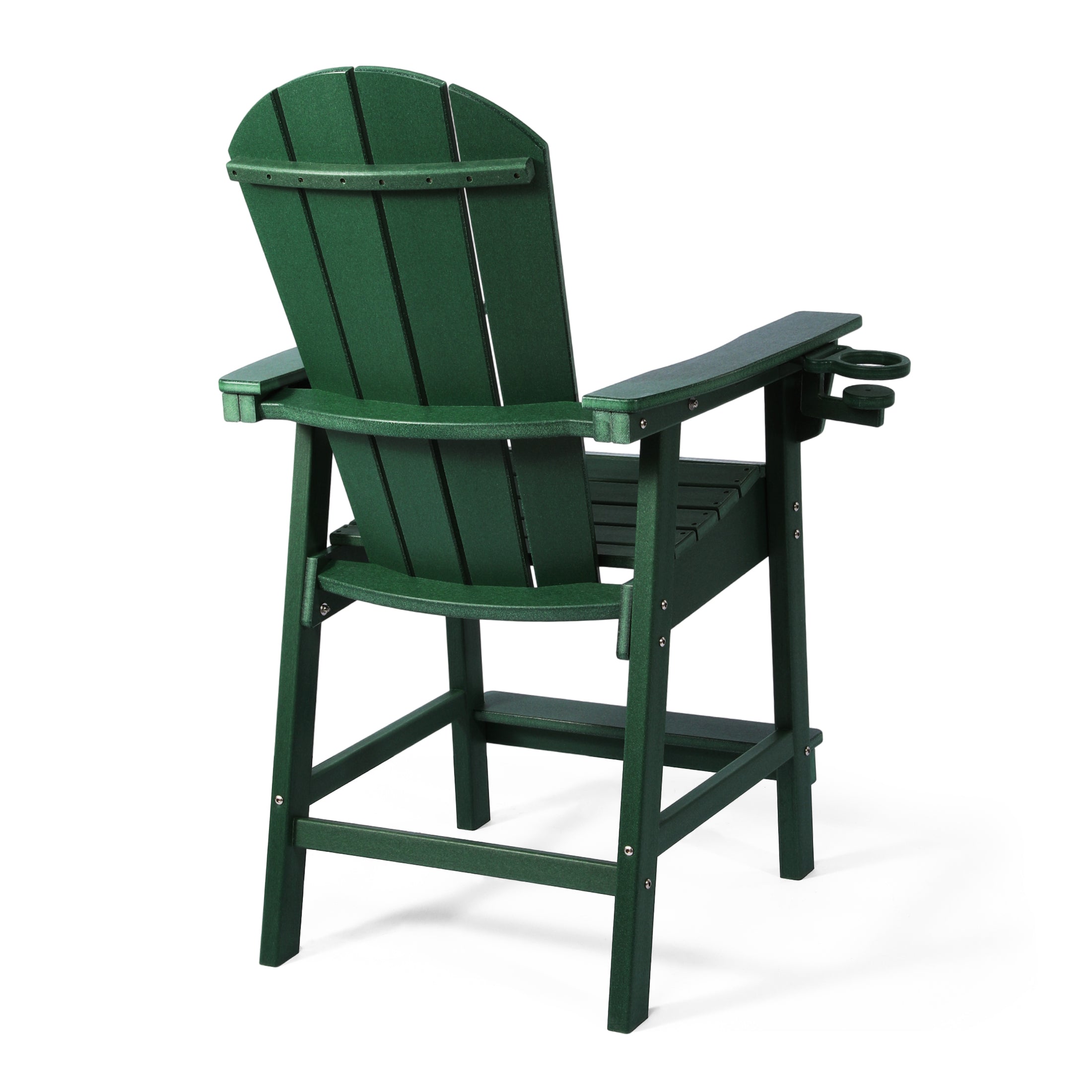 Paradise Outdoor HDPE  Tall Adirondack Counter Height Bar Chair With Cup Holder