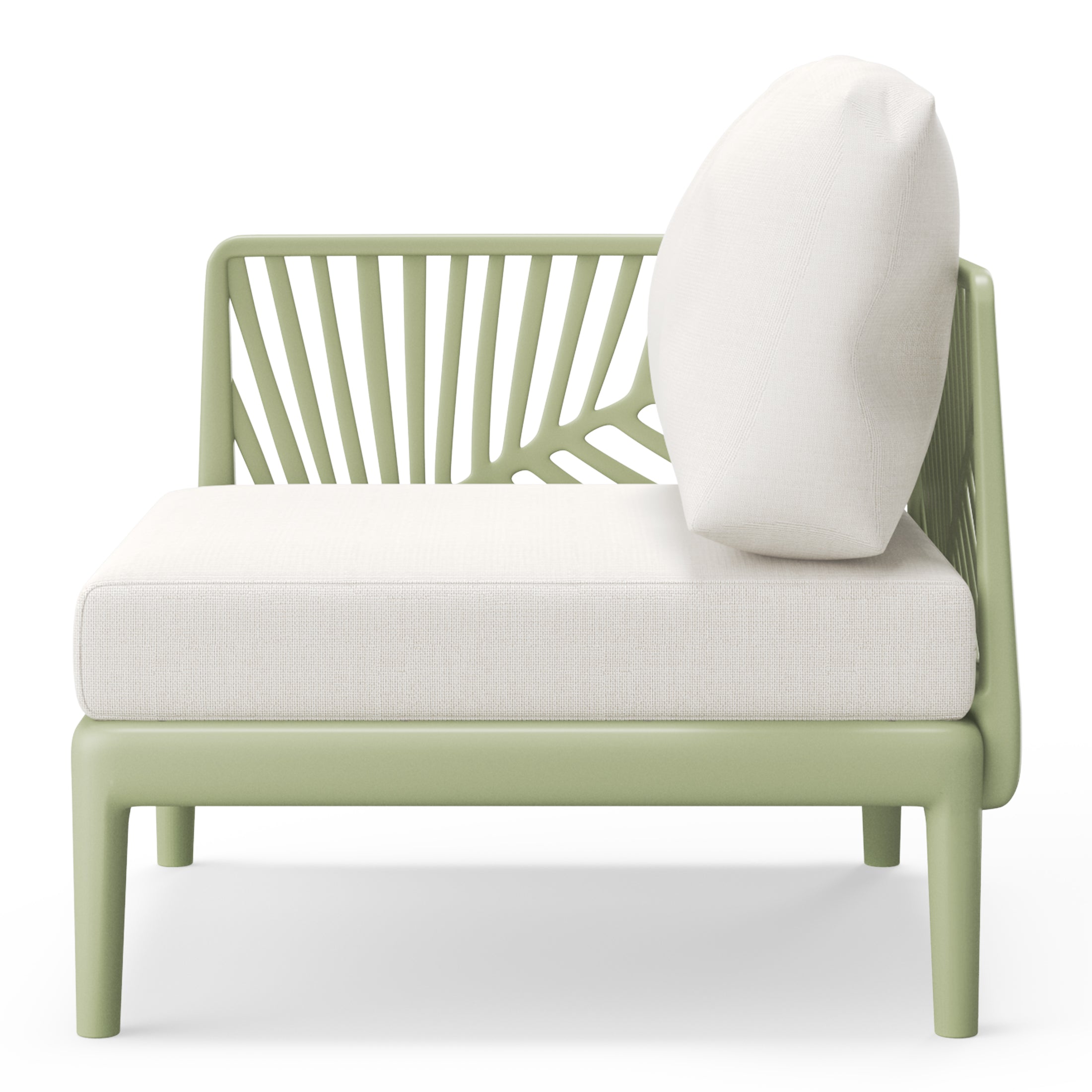 Sunshine Modern Outdoor Polypropylene Resin Left Arm Facing Deep Seating Sectional Chair