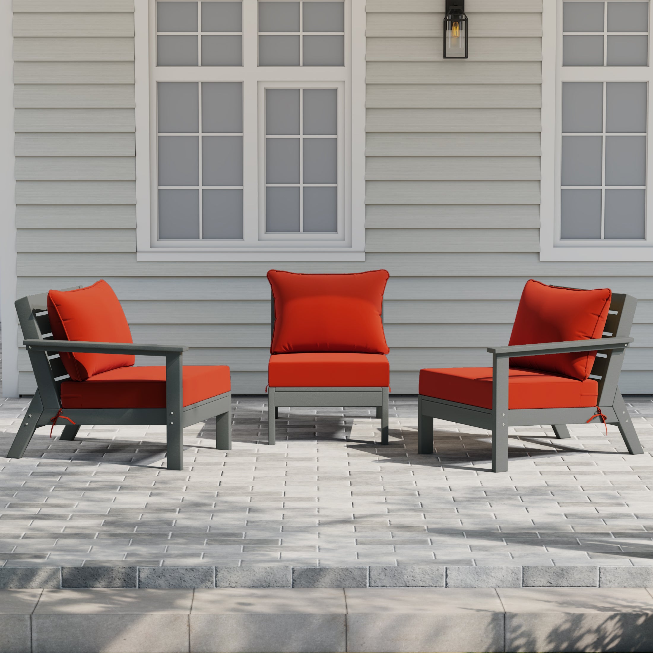 Portsmouth Outdoor Patio HDPE Sectional Sofa with Patio Cushions