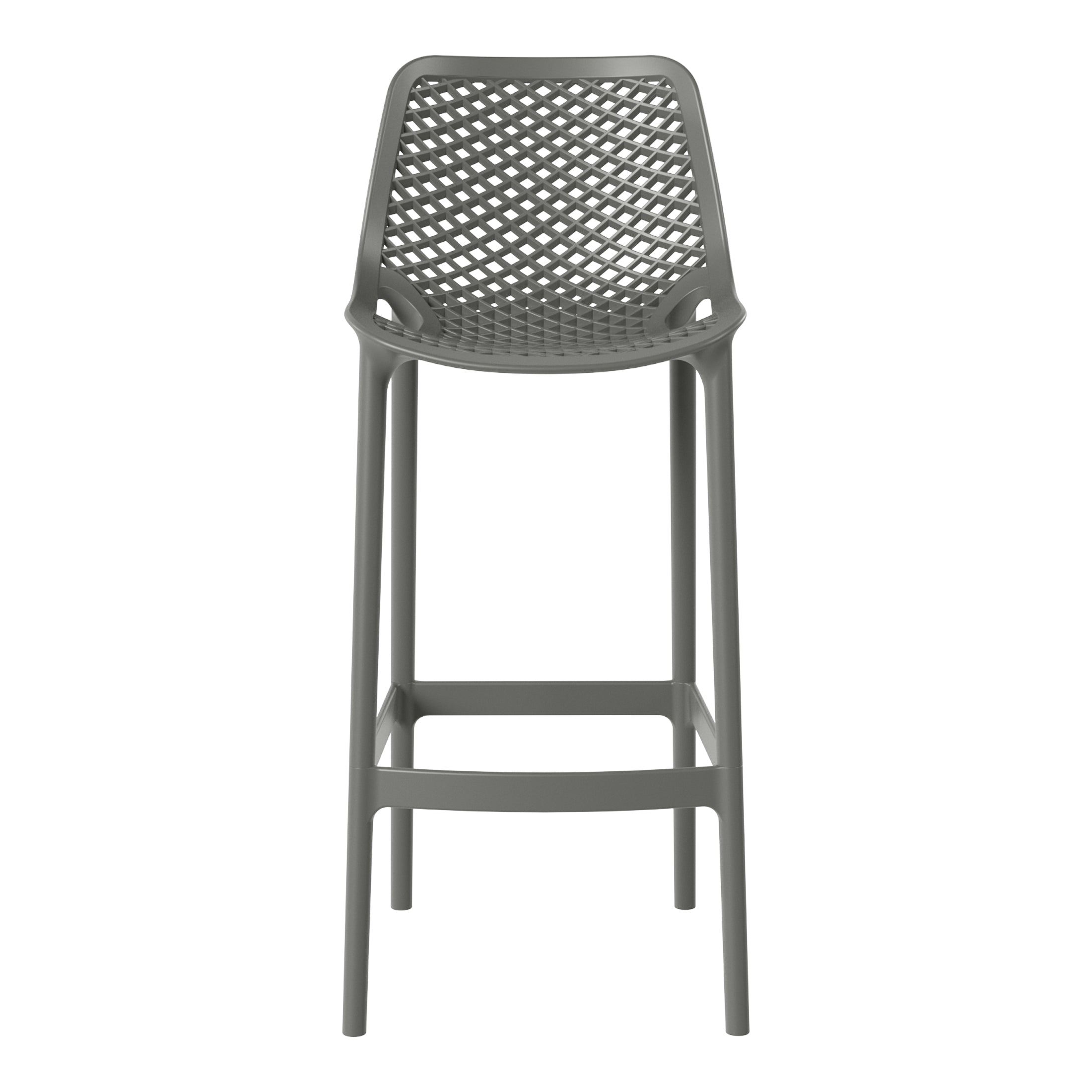 Sunshine 41.75" Outdoor Modern Polypropylene Plastic Patio Bar Height Stools (Set of 2)