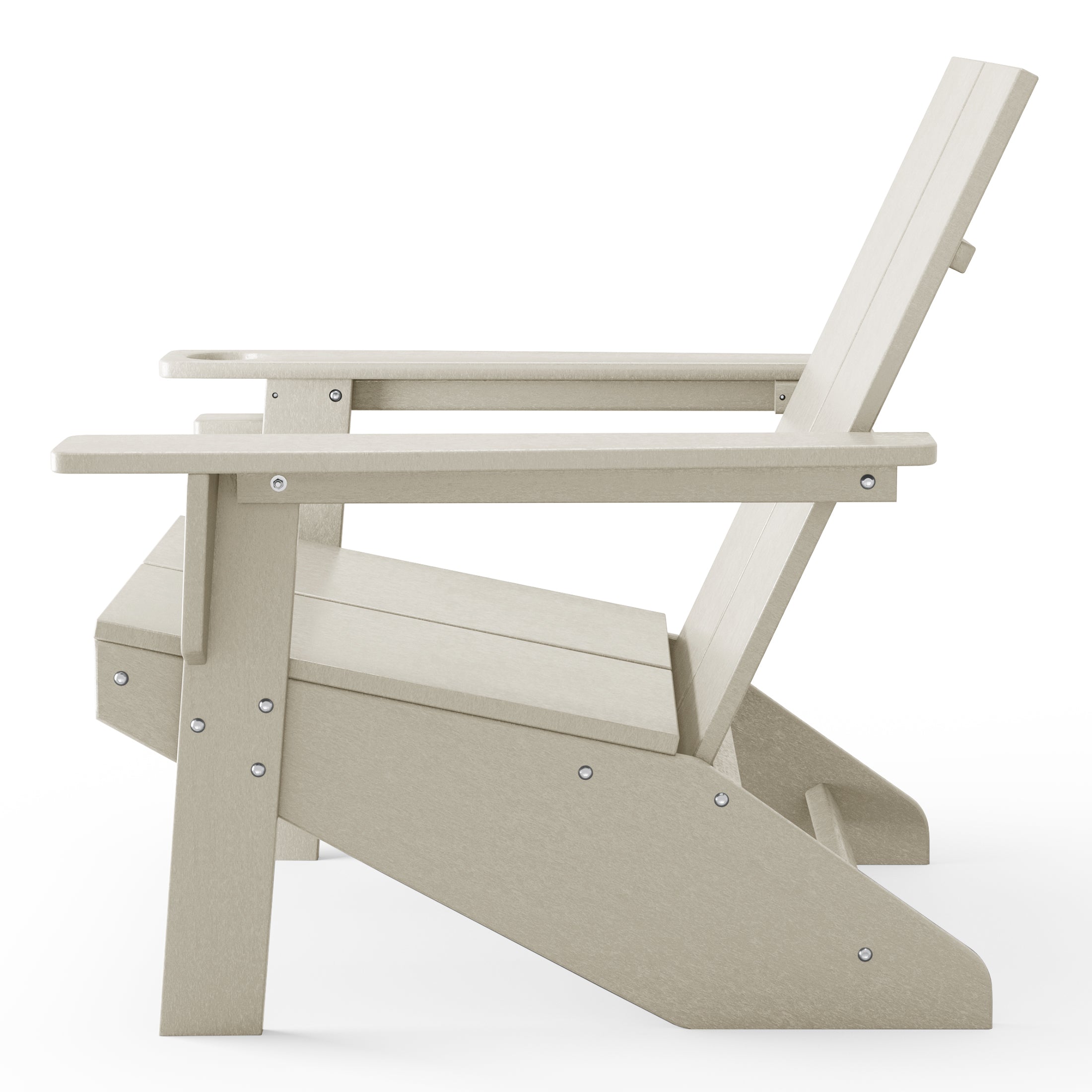 Seaview Outdoor HDPE Modern Adirondack Chair with Cup Holder
