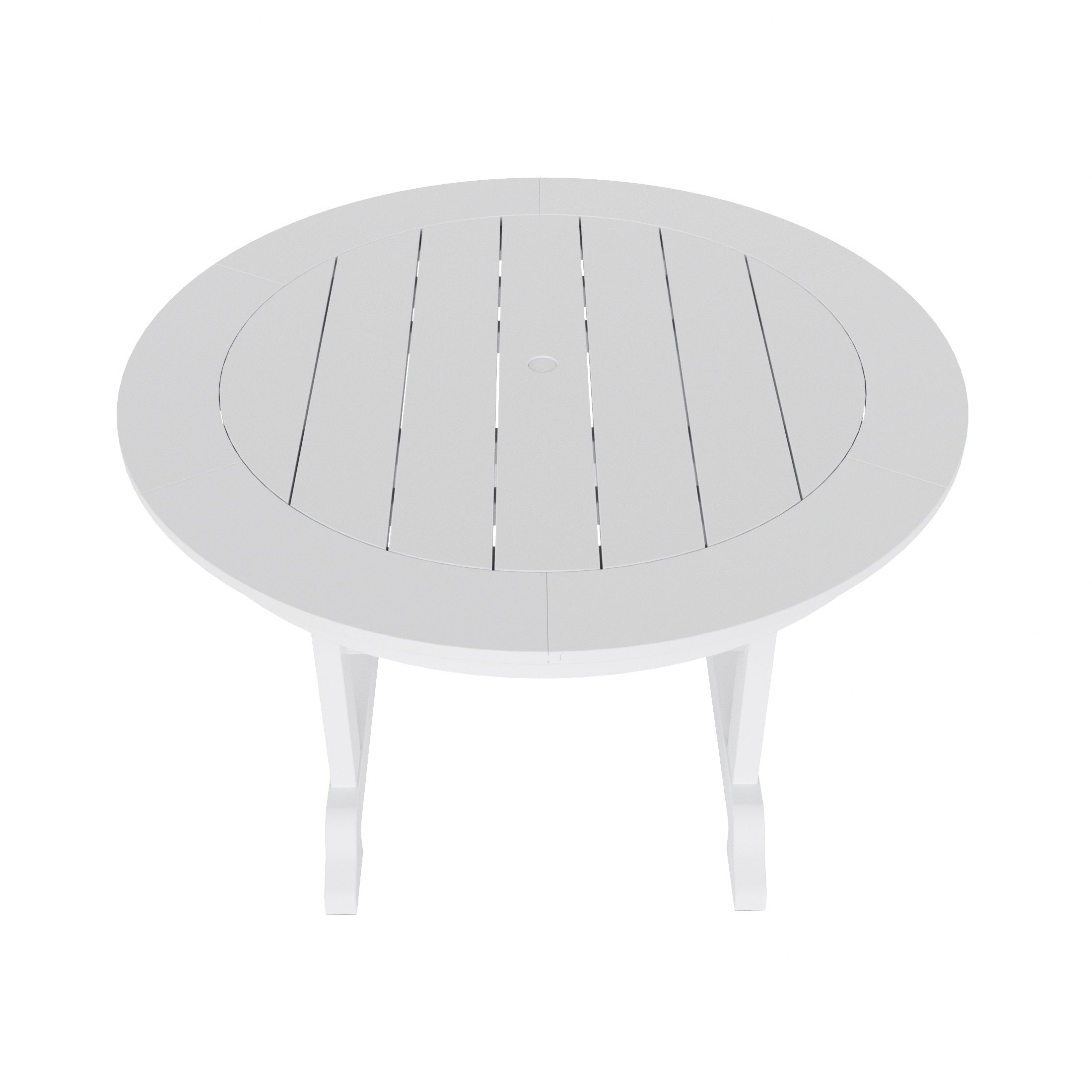Paradise 5-Piece HDPE Round Patio Dining Table Set with Foldable Chairs