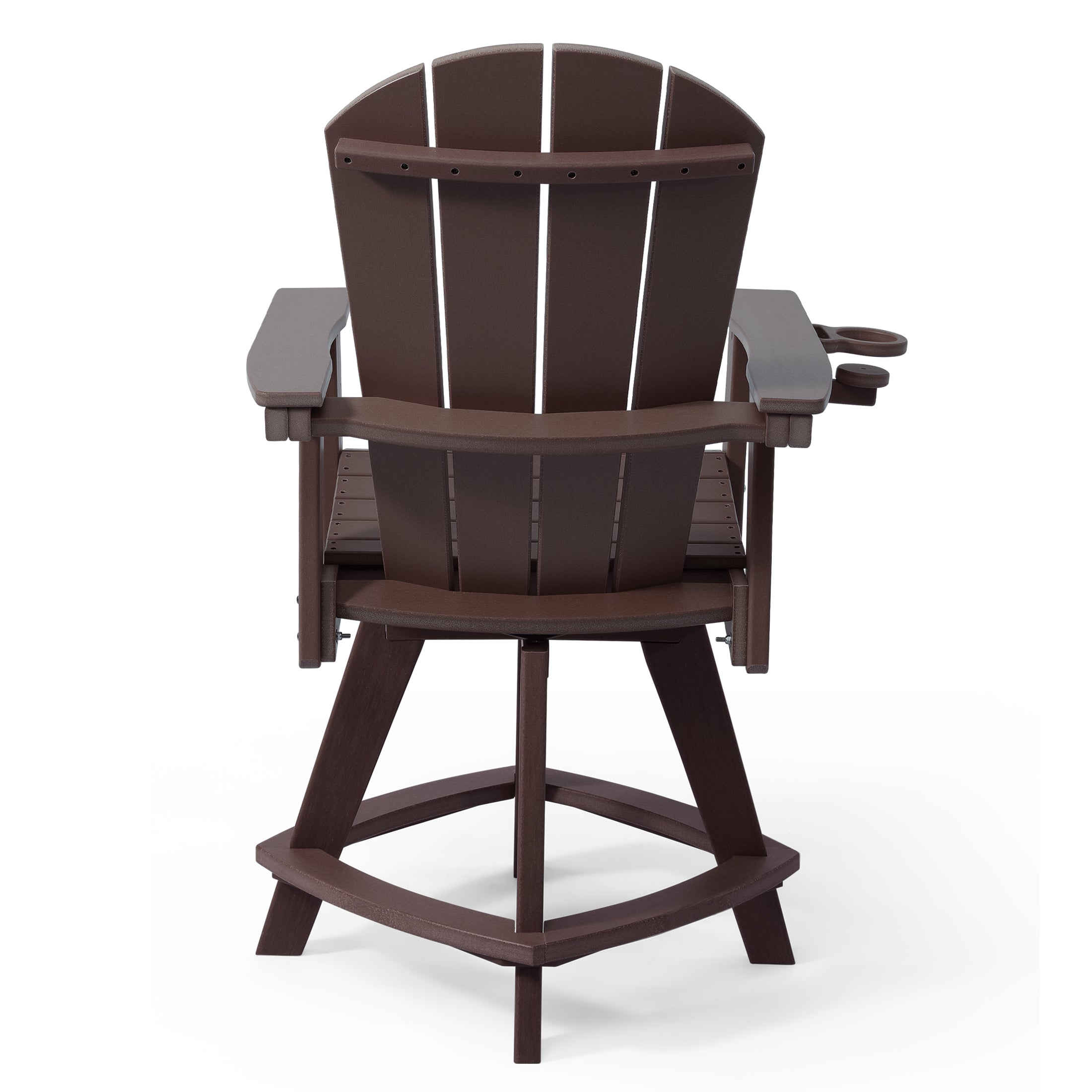 Paradise Outdoor HDPE Adirondack Swivel Counter Height Bar Chair With Cup Holder