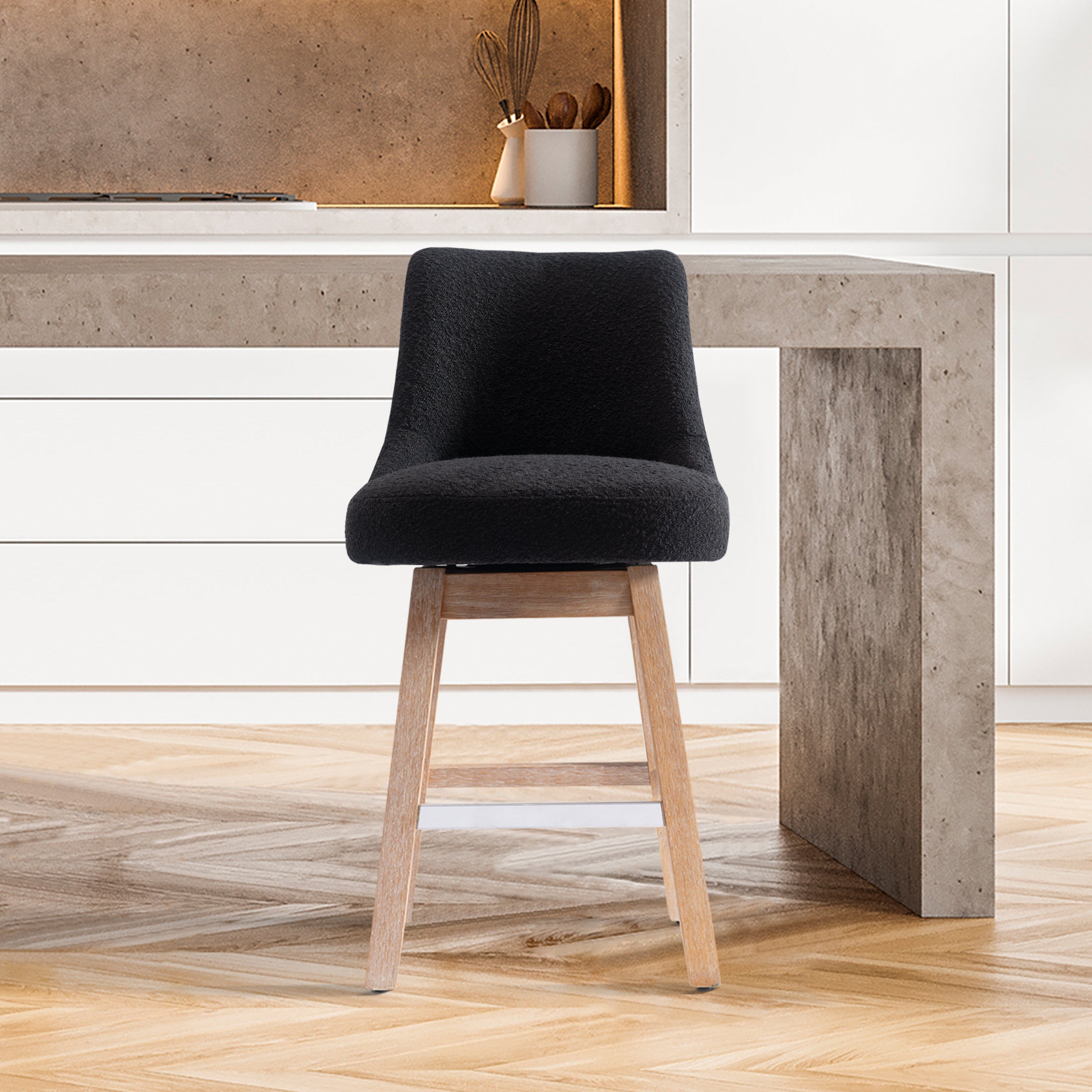 Amélie 26" Upholstered Swivel Counter Height Bar Stool