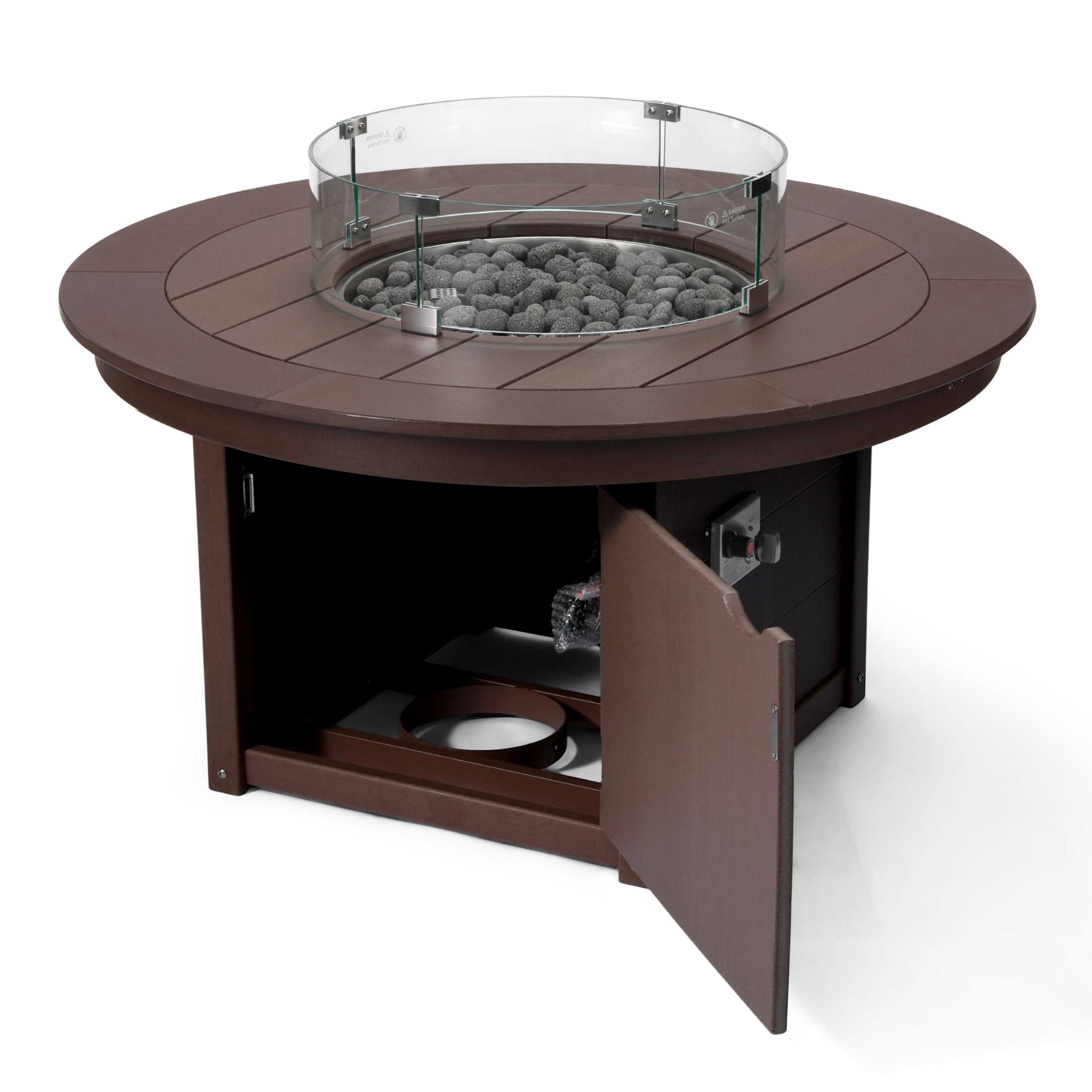 Sol 47" Modern Outdoor 55,000 BTU Patio Propane Round Fire Pit Table