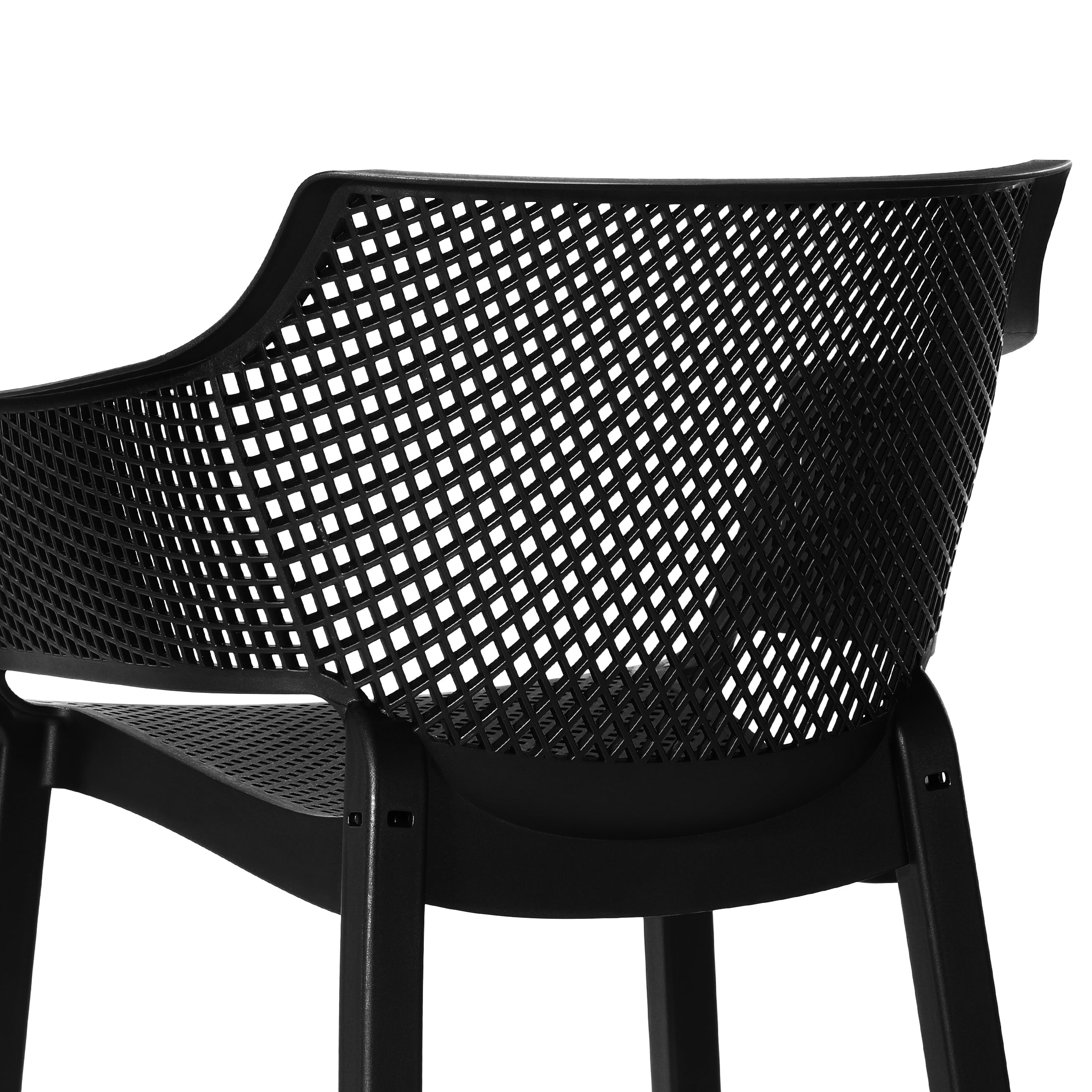Sunshine Outdoor Modern Stackable Plastic Resin Patio Dining Armchair (Set of 4)