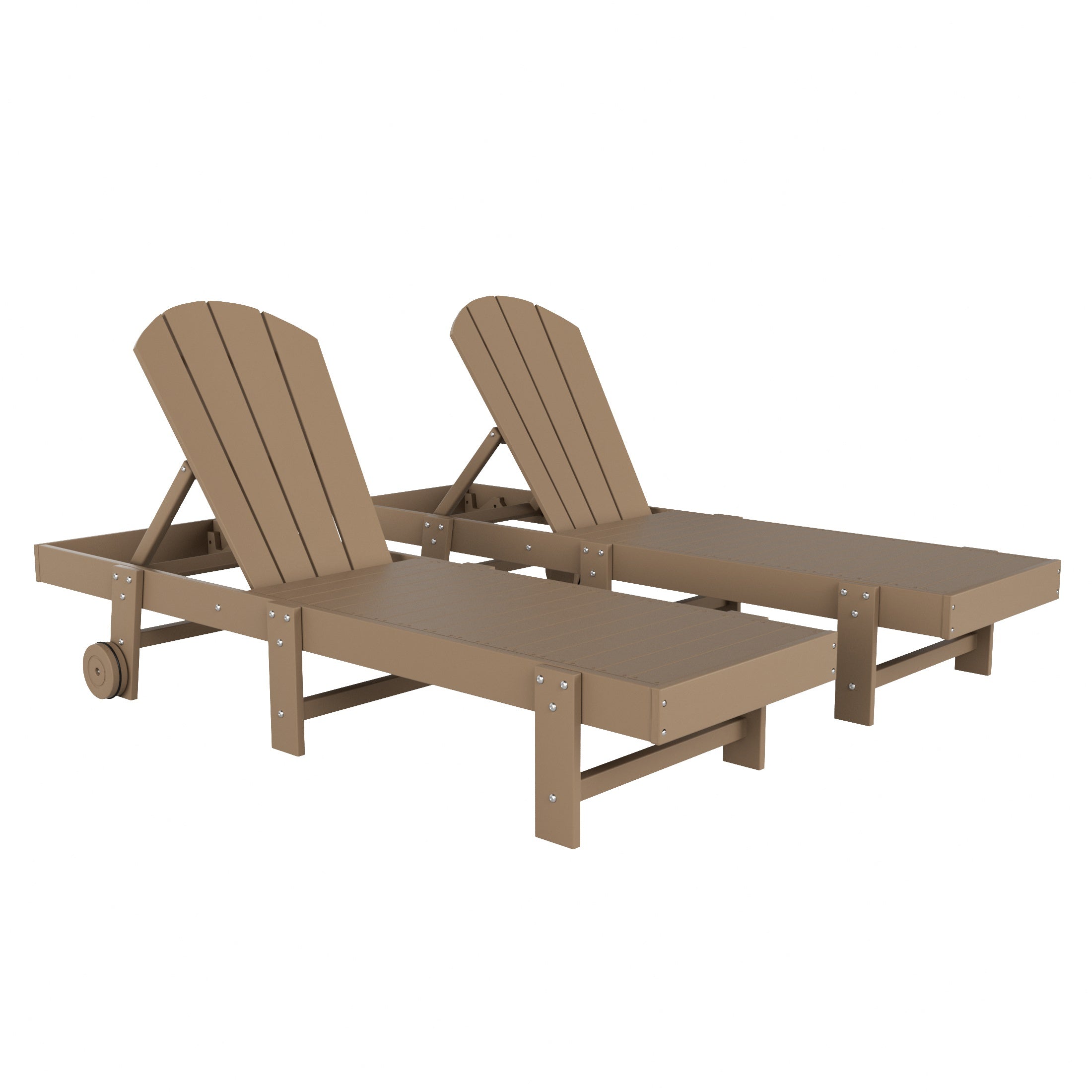 Paradise Adirondack Poly Reclining Chaise Lounge With Wheels (Set Of 2)