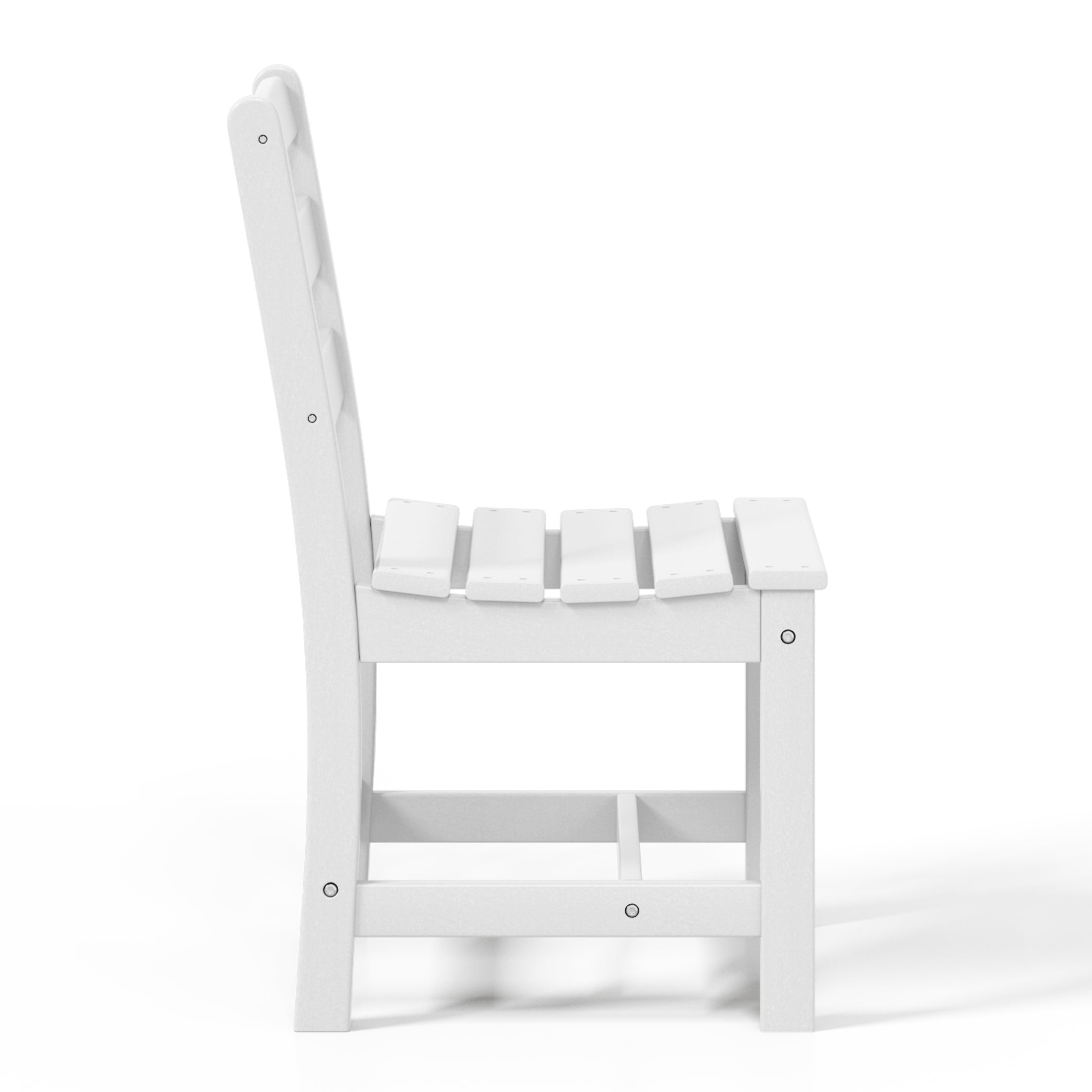 Palms 5-Piece HDPE Outdoor Square Patio Dining Table Set with Armless Side Chairs