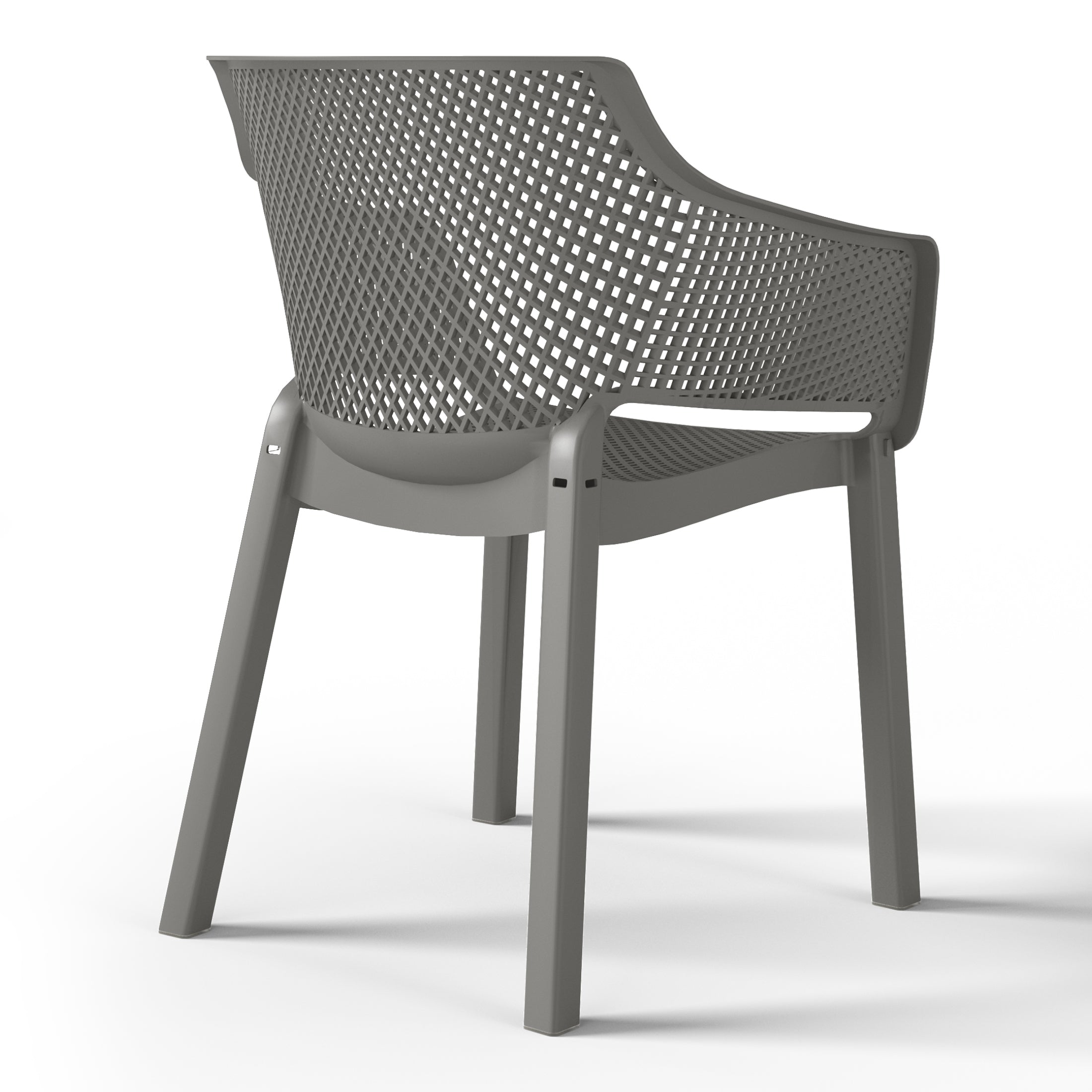 Sunshine Outdoor Modern Stackable Plastic Resin Patio Dining Armchair (Set of 4)