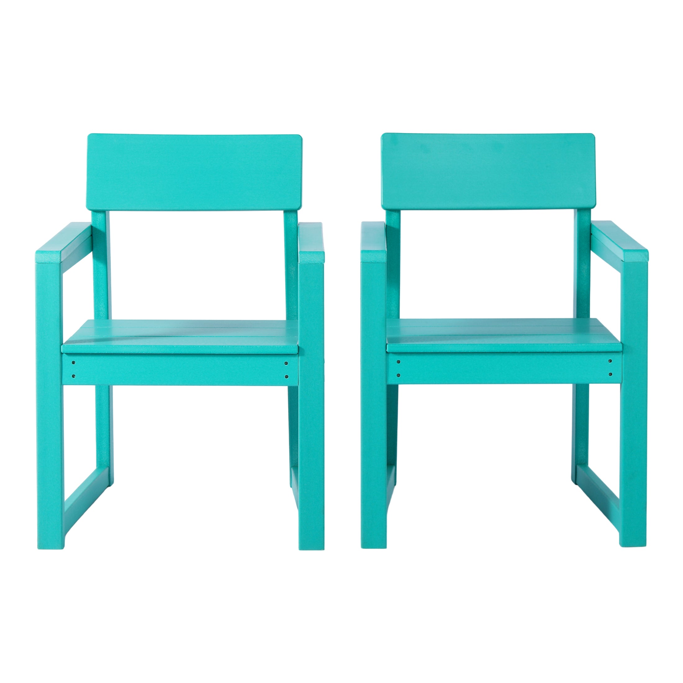 Cambria Modern HDPE Outdoor Patio Dining Arm Chairs (Set of 2)