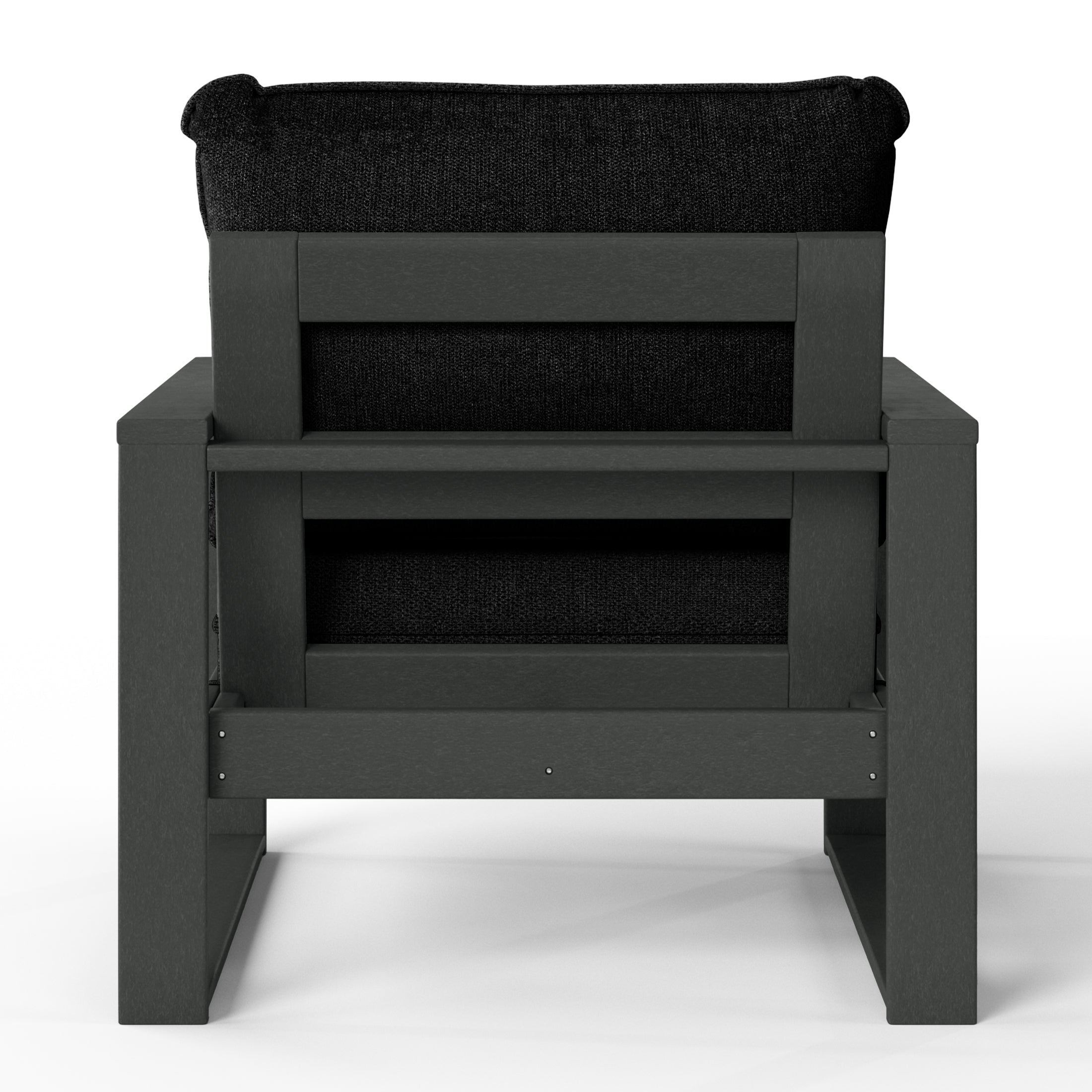 Rockaway Outdoor Modern HDPE Patio Club Chair with Waterproof Deep Seat Cushions (Set of 2)