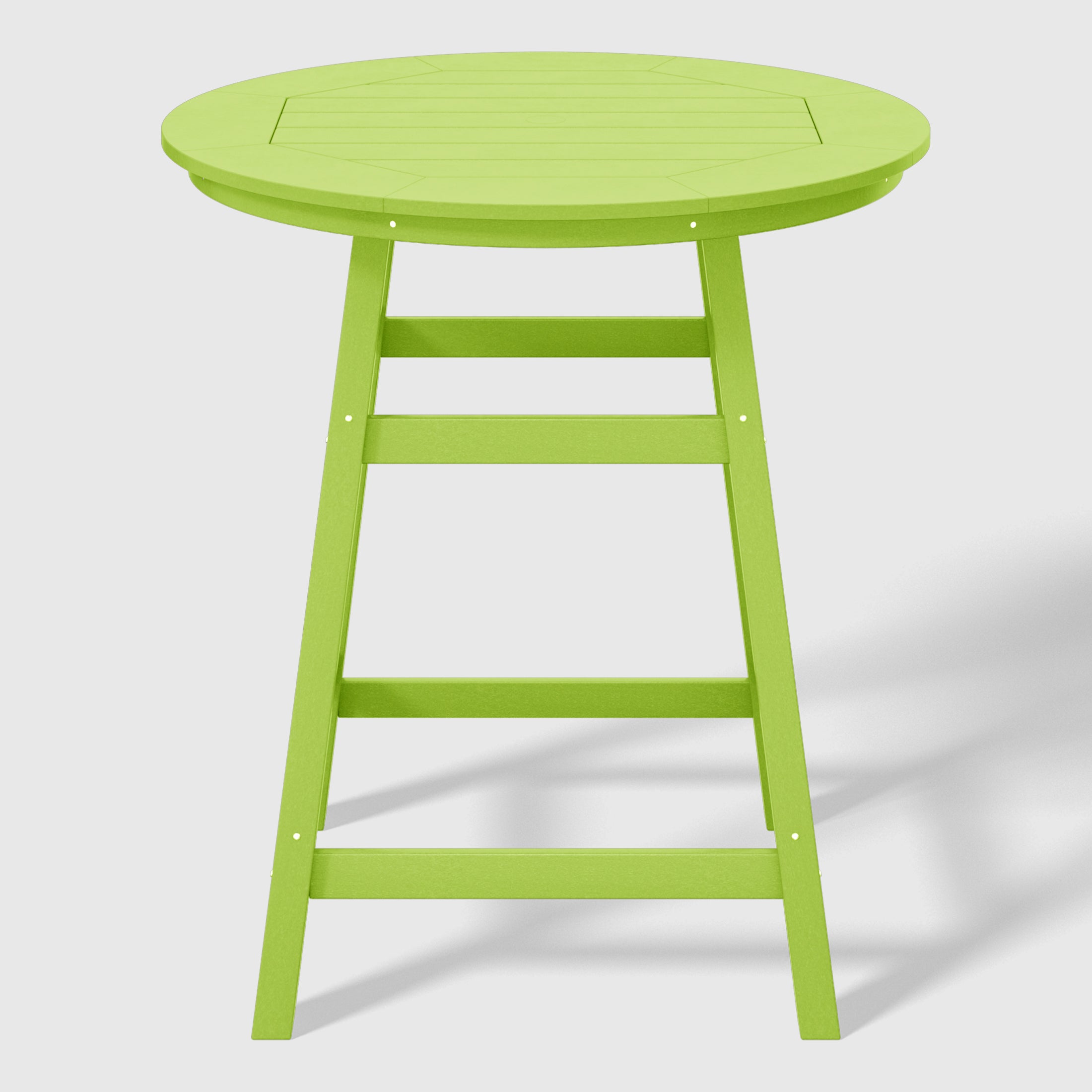Paradise 5-Piece HDPE Outdoor Patio Dining Bar Bistro Table Set with Counter High Round Bar Stools