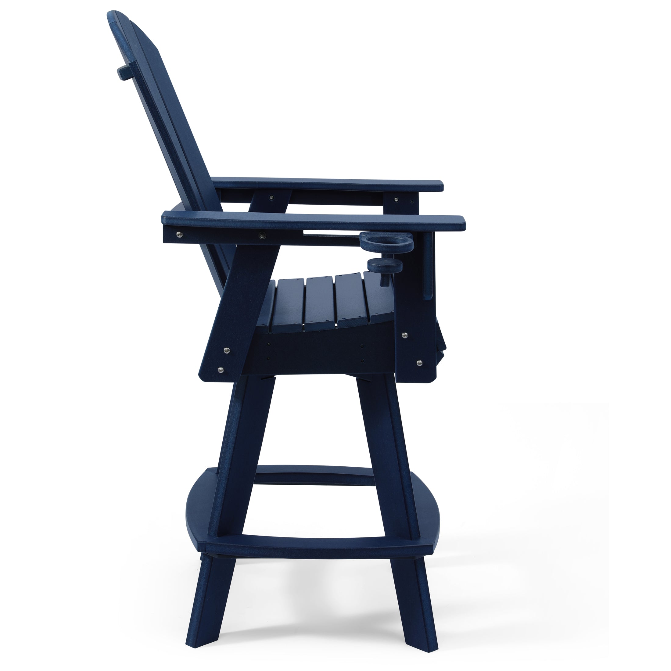Paradise Outdoor HDPE Swivel Adirondack Bar Height Chair With Cup Holder