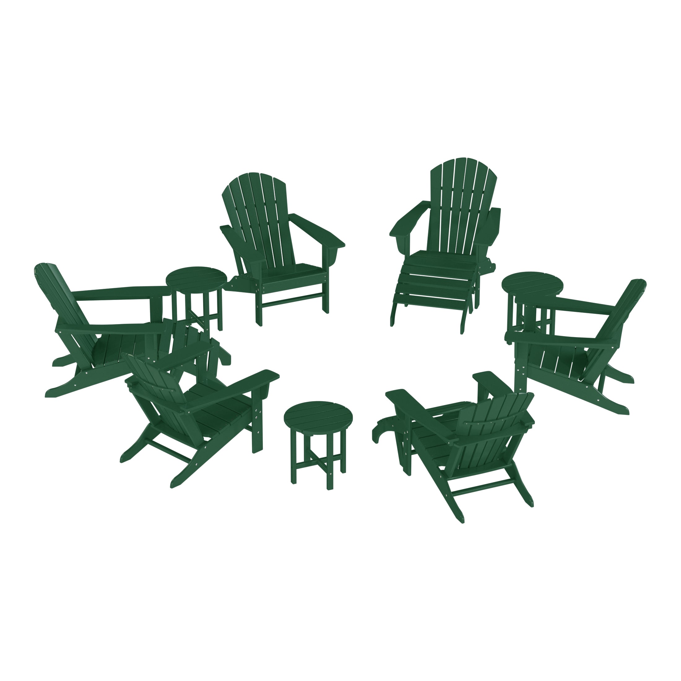 Portside 12 Piece Outdoor Adirondack Chair With Ottoman And Side Table