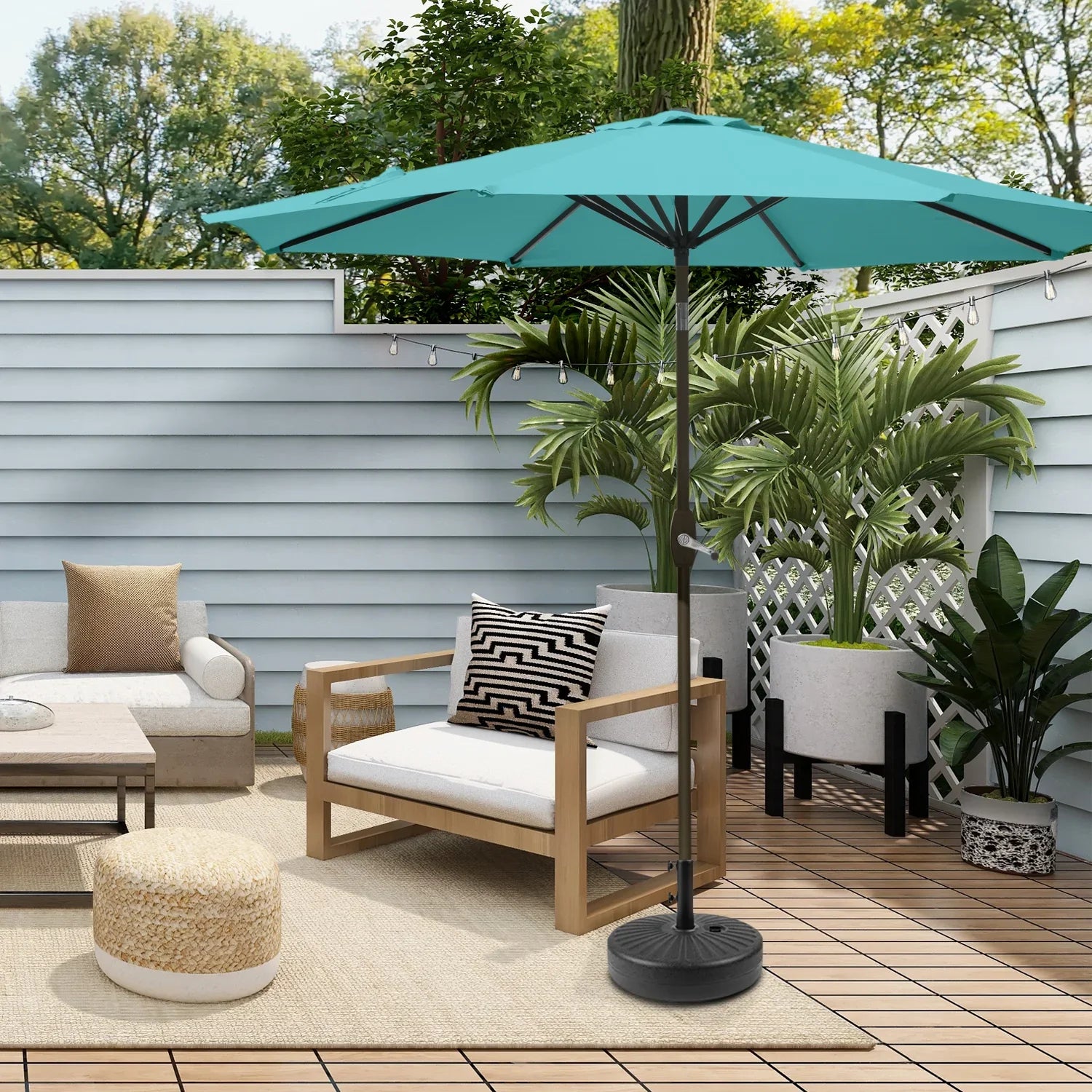 freestanding patio umbrella with base Cabana 9 ft. Table Bronze color round free standing weight kit Use this product to perfectly anchor your cantilever patio umbrella PatioKingdom Market Umbrella Base Water