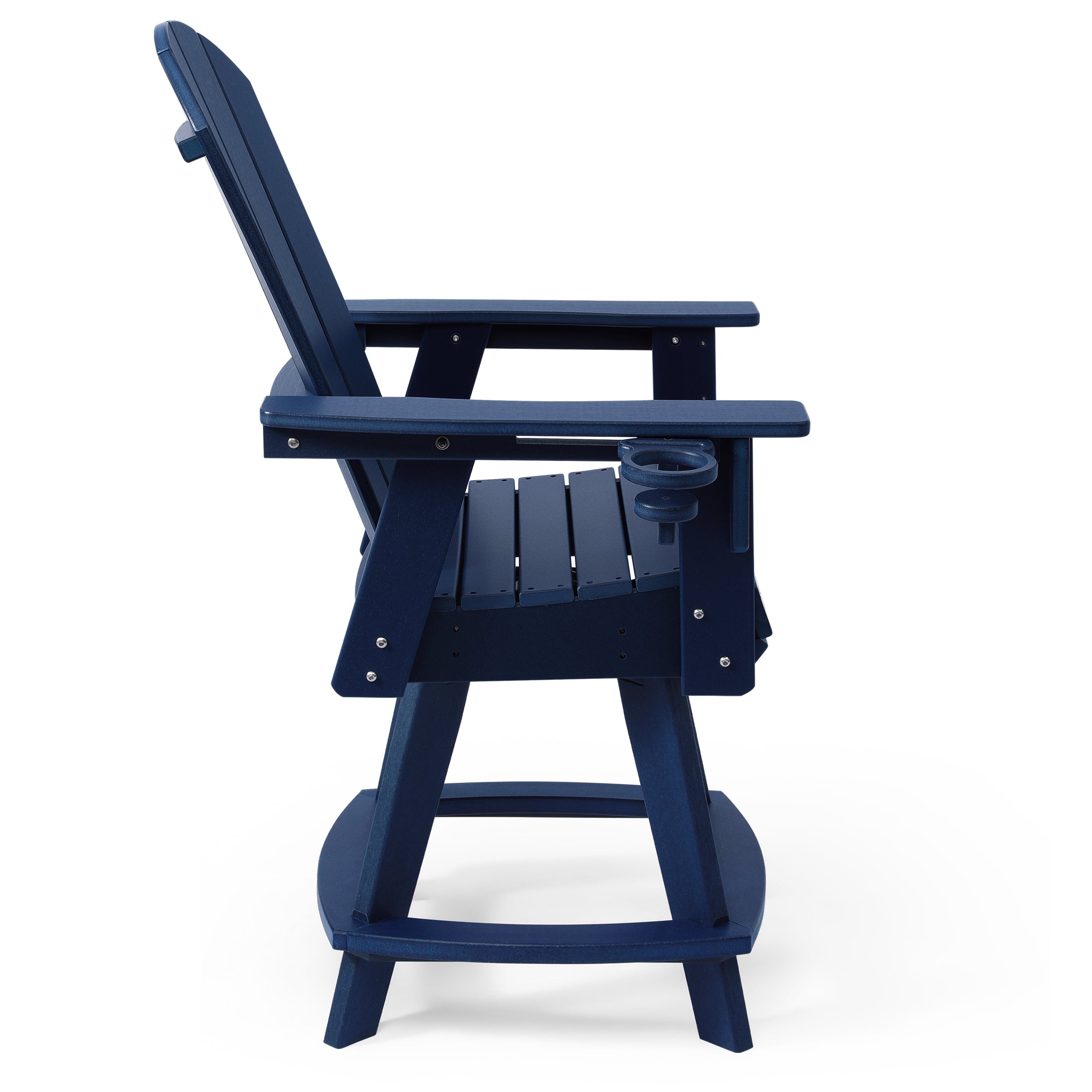 Paradise Outdoor HDPE Adirondack Swivel Counter Height Bar Chair With Cup Holder