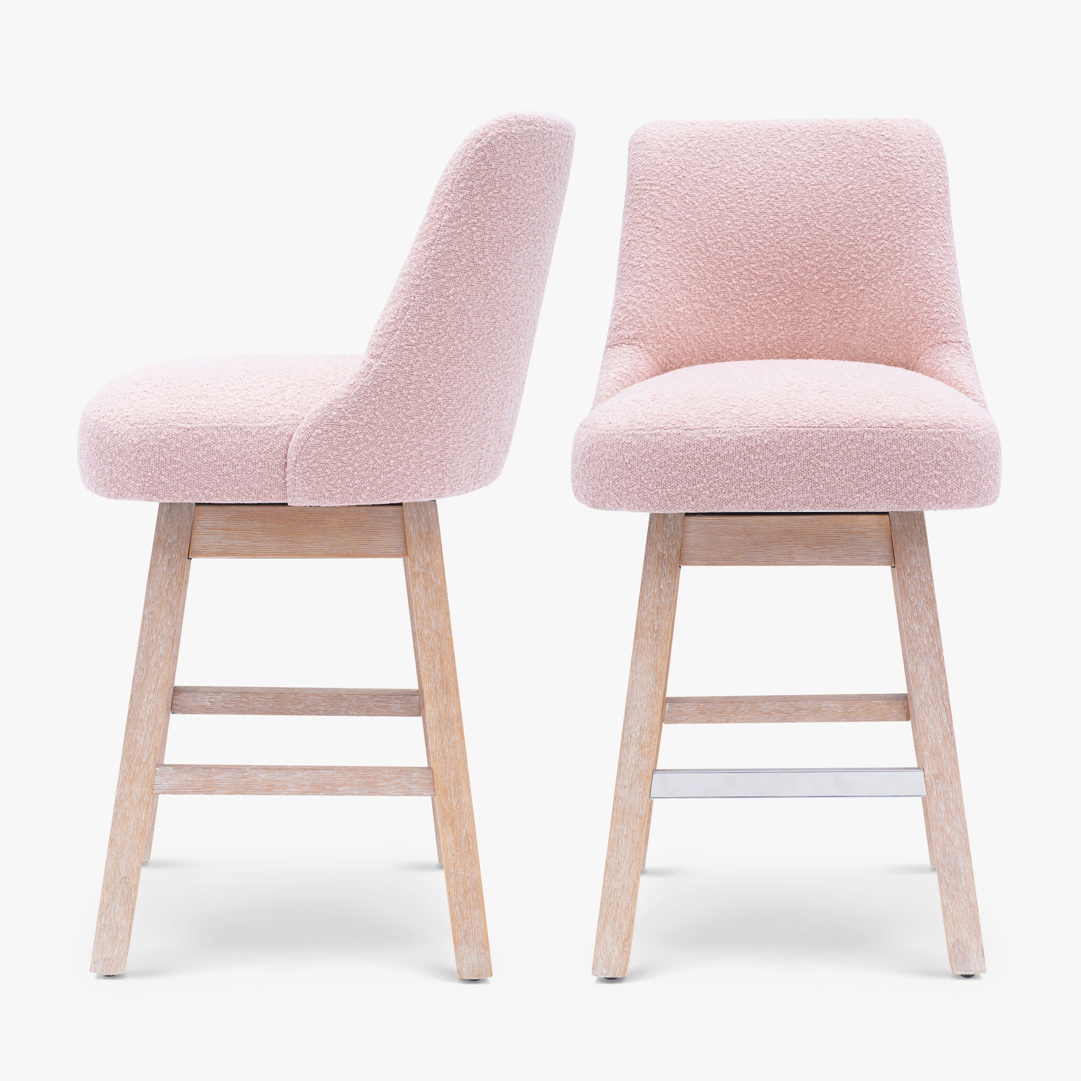 Amélie 26" Upholstered Swivel Counter Height Bar Stools (Set of 2)