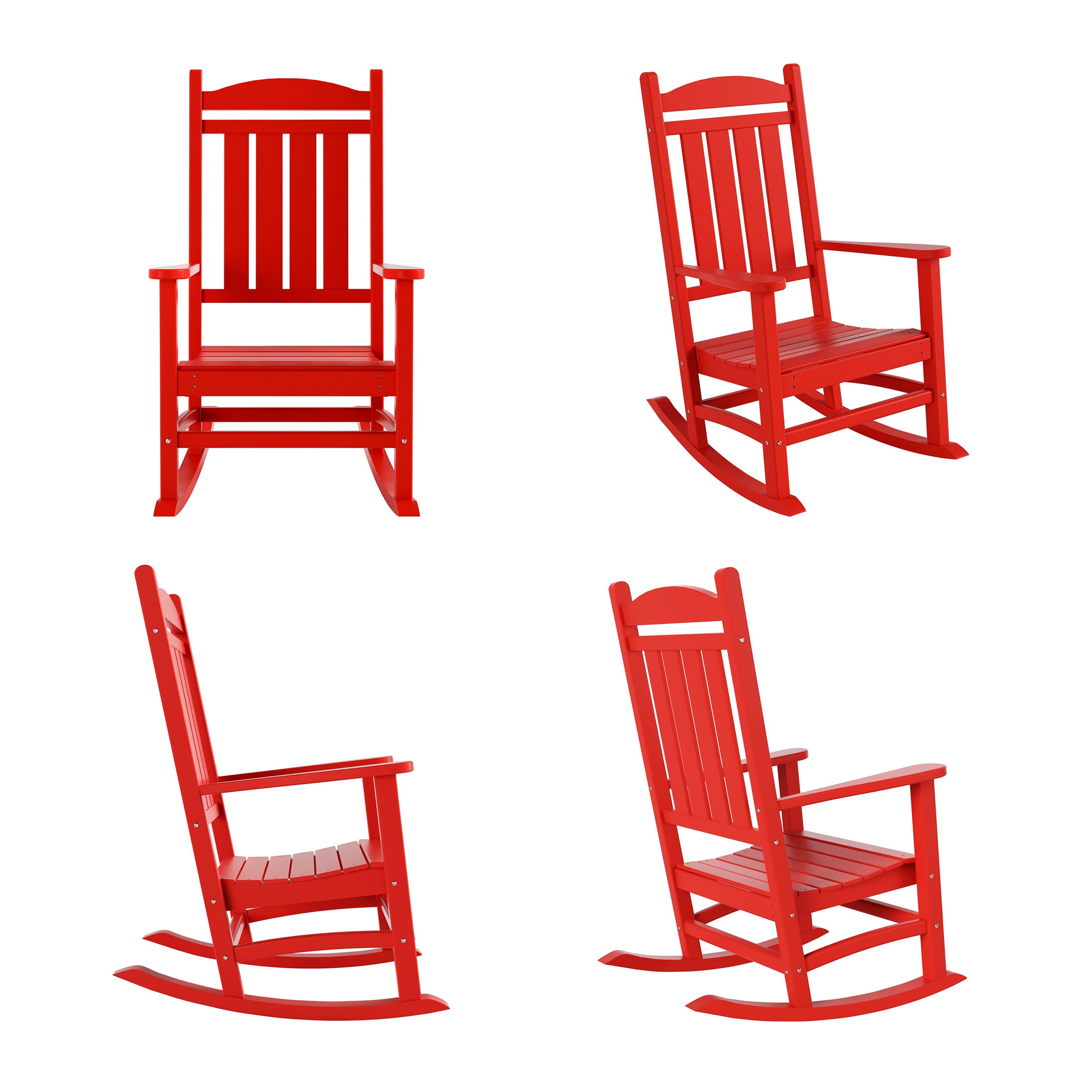 Paradise Outdoor Patio Poly Classic Porch Rocking Chair (Set of 4)