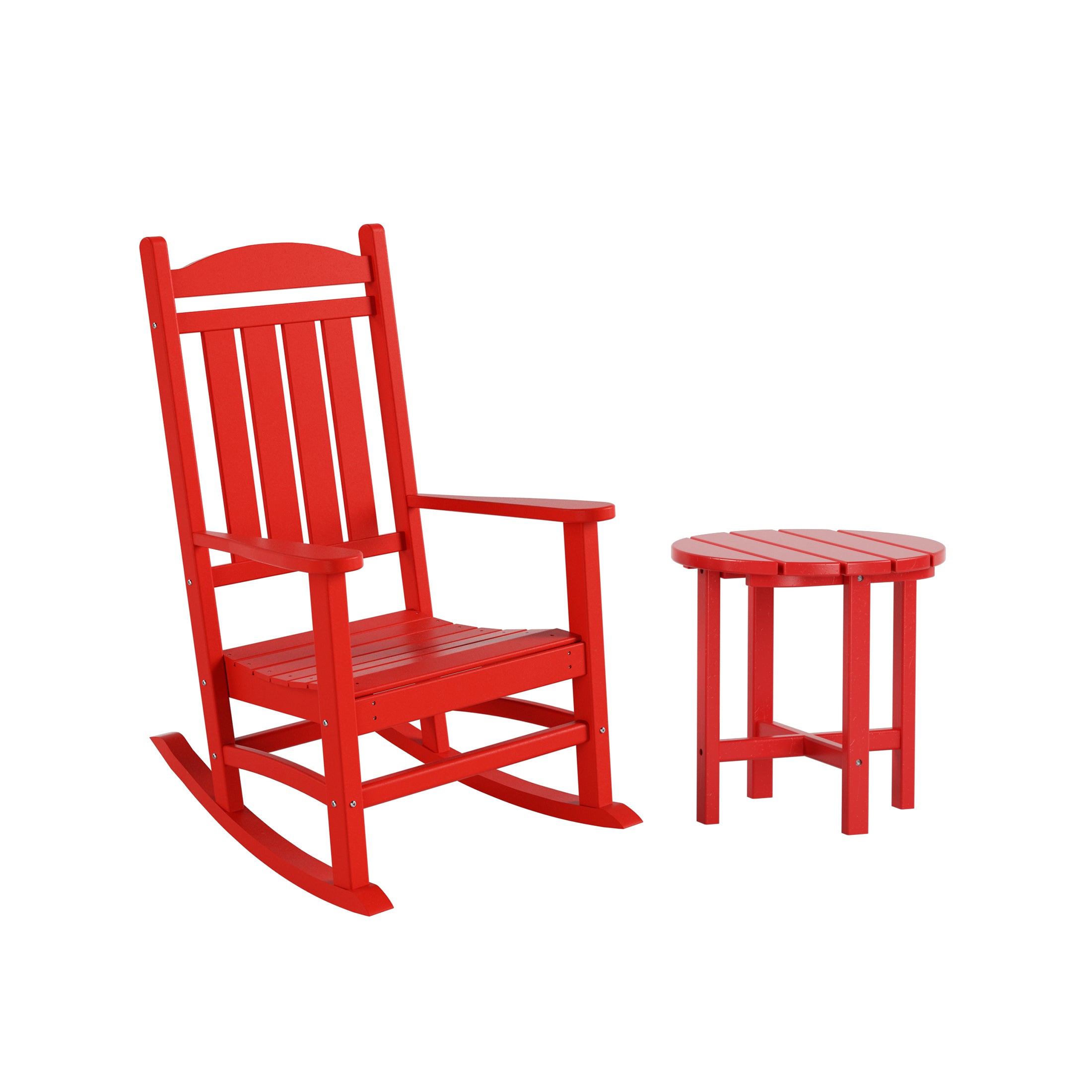 Paradise Outdoor Patio Porch Rocking Chair with Side Table Set