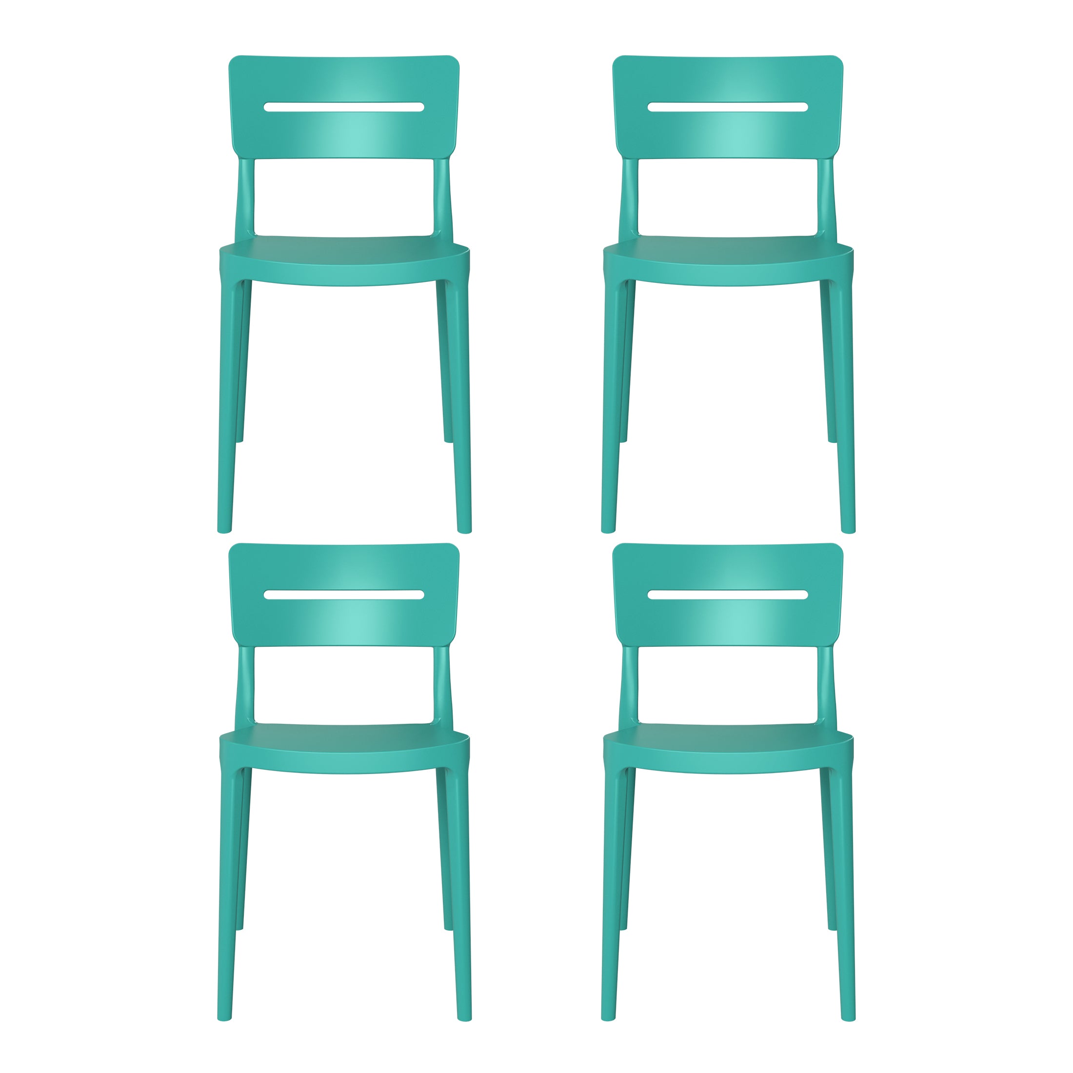 Sunshine Outdoor Modern Stackable Plastic Patio Dining Chairs (Set of 4)