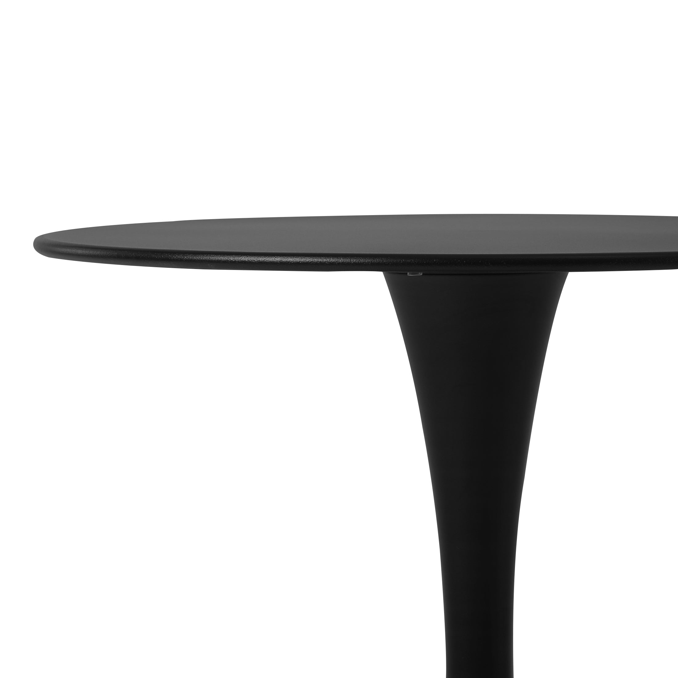 Sunshine 3-Piece Outdoor Round Metal Dining Table Set And Stackable Resin Patio Dining Side Chairs