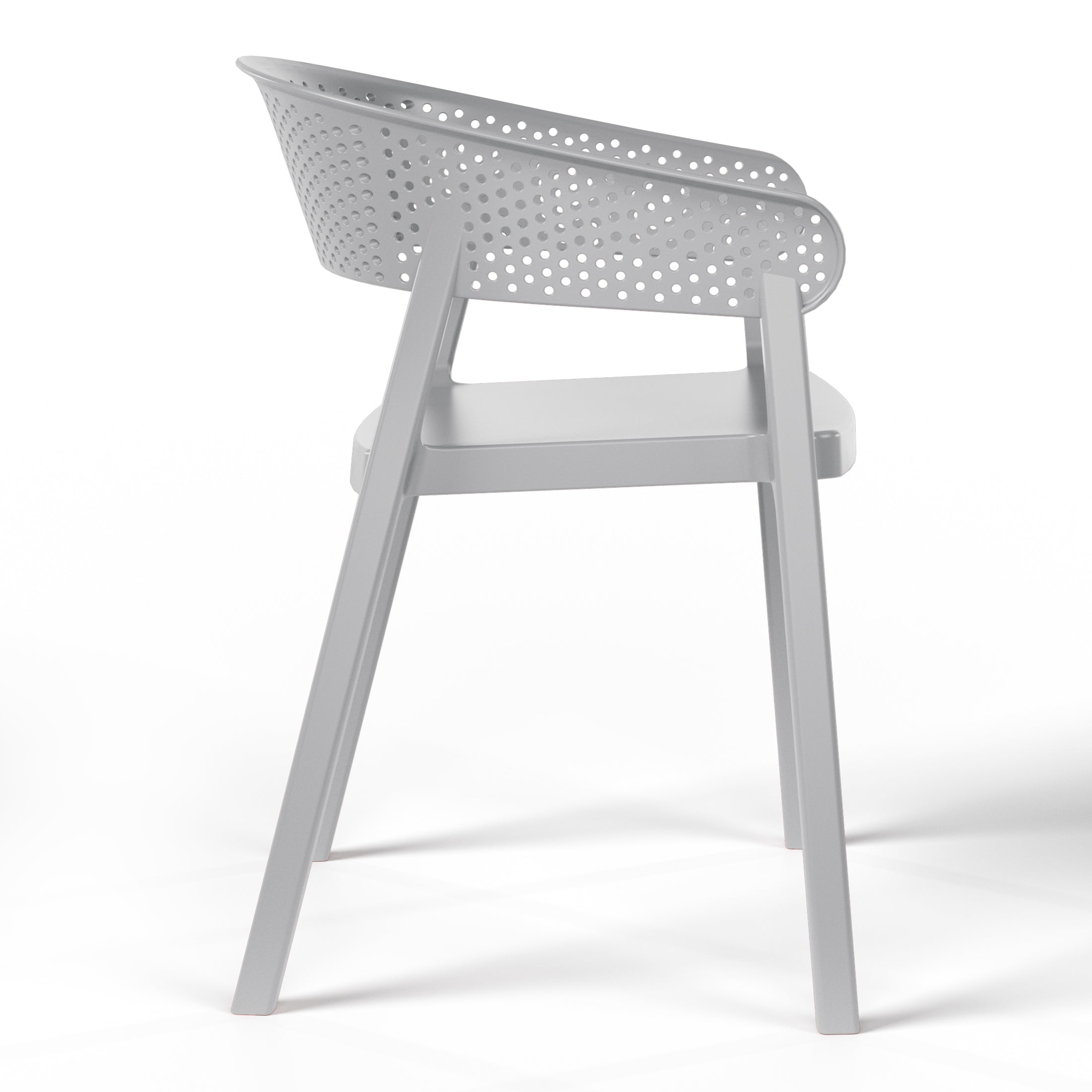 Sunshine Outdoor Modern Stackable Plastic Resin Patio Dining Armchair (Set of 2)