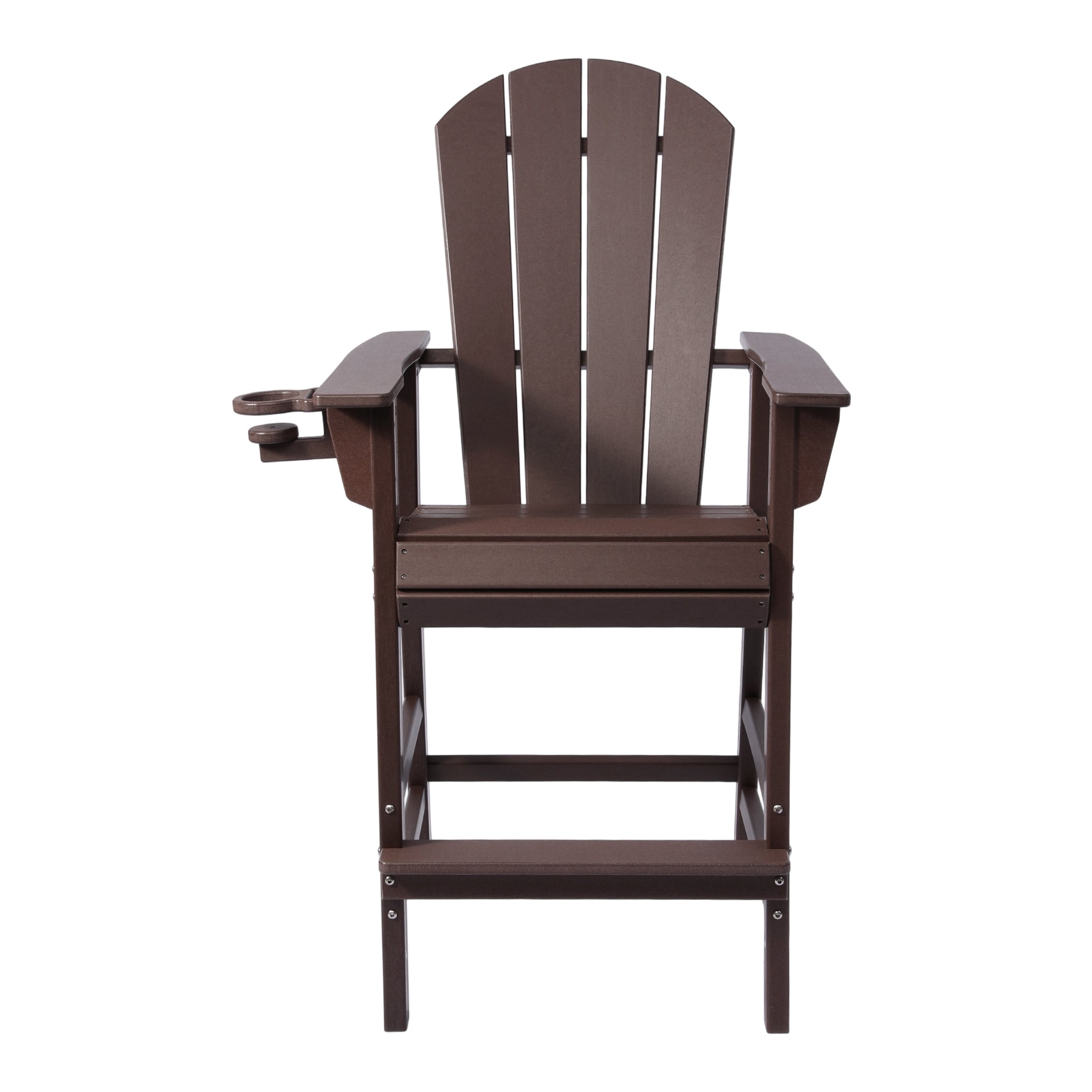 Paradise Outdoor HDPE Tall Adirondack Bar Height Chair With Cup Holder