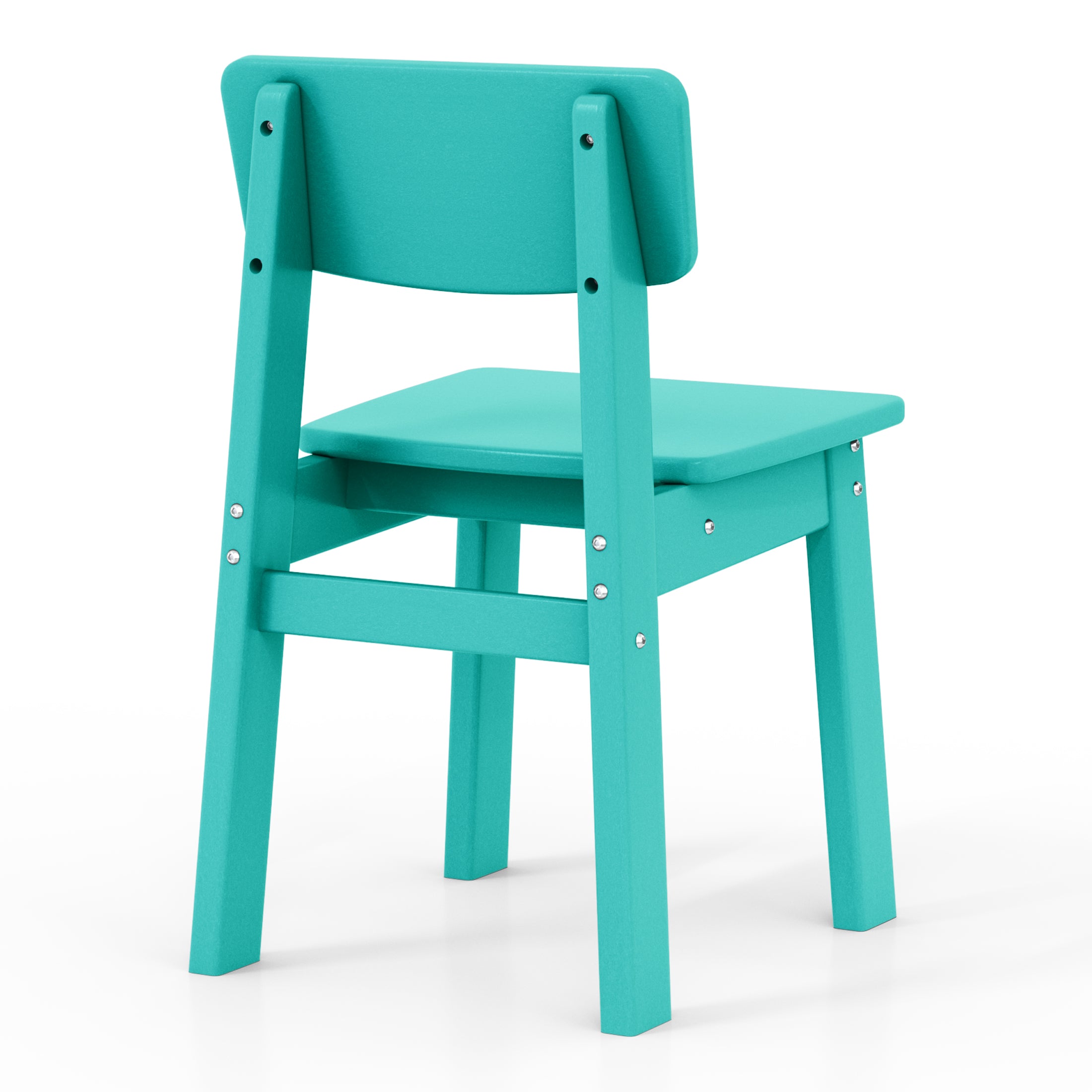 Little Explorers Outdoor HDPE Kids Modern Plastic Toddler Dining Chairs (Set of Two)