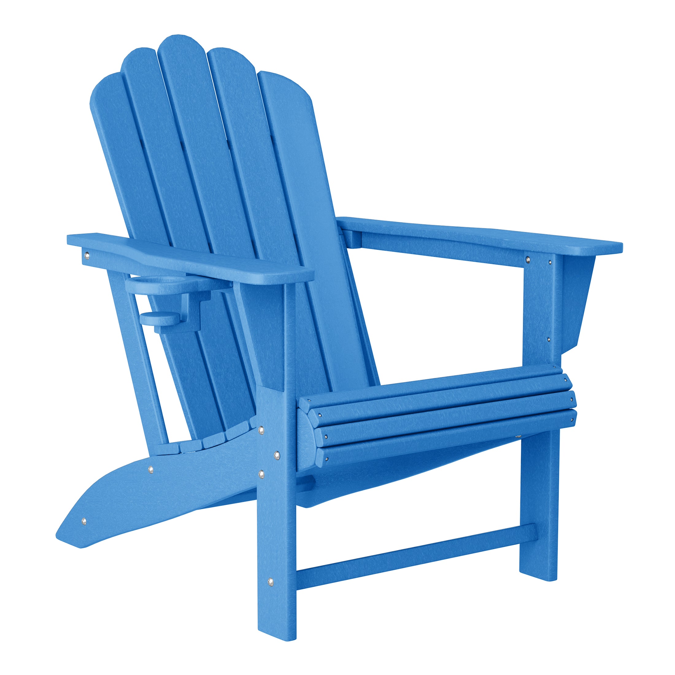 Lakeview Outdoor Patio HDPE Adirondack Chairs With Cup Holders (Set of 2)