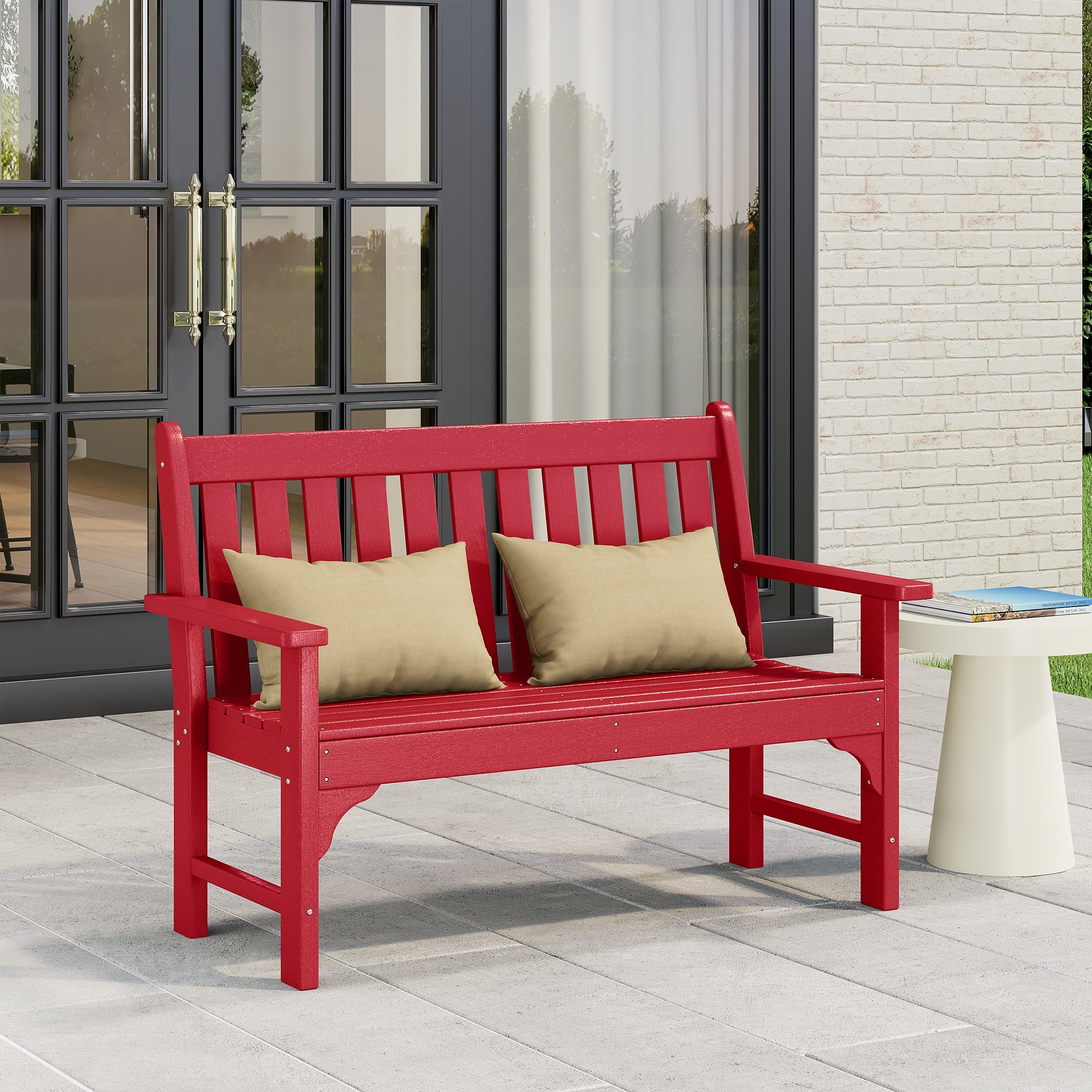 Paradise Outdoor 2-Person All-Weather HDPE Front Porch Garden Bench