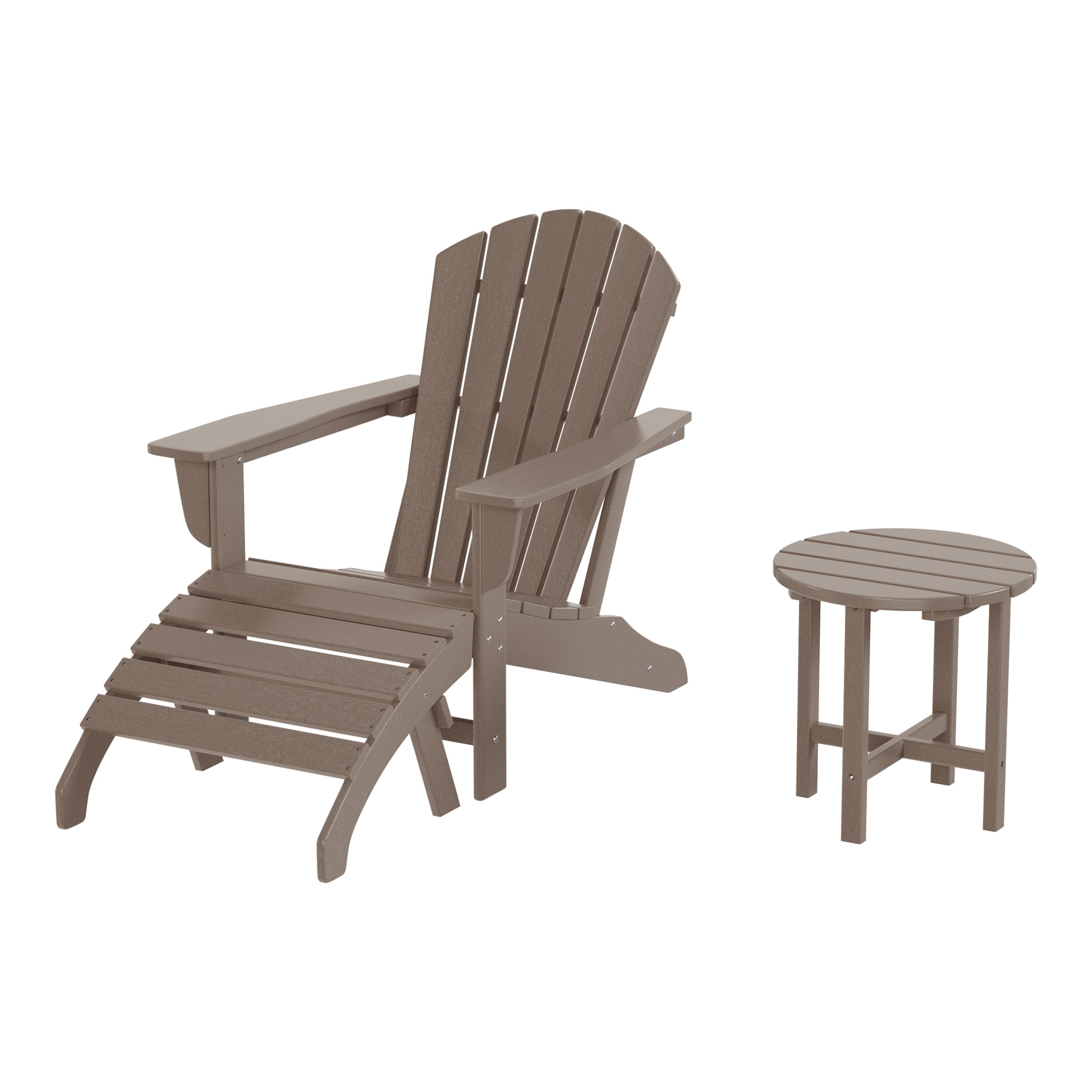 Portside Outdoor Adirondack Chair With Ottoman And Side Table 3-Piece Set